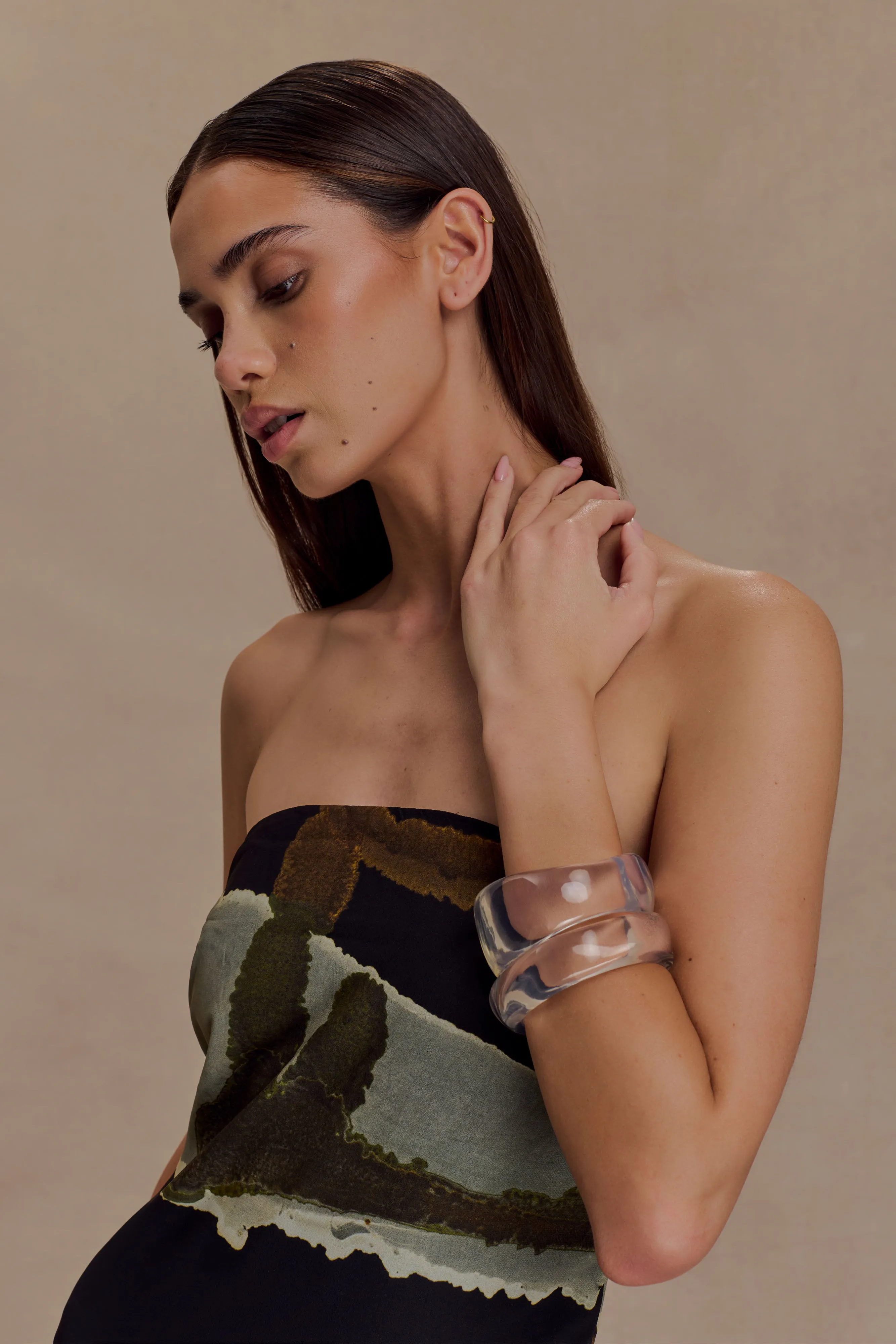 Marah Resin Bangle Set - Clear sold by Meshki product image thumbnail 3