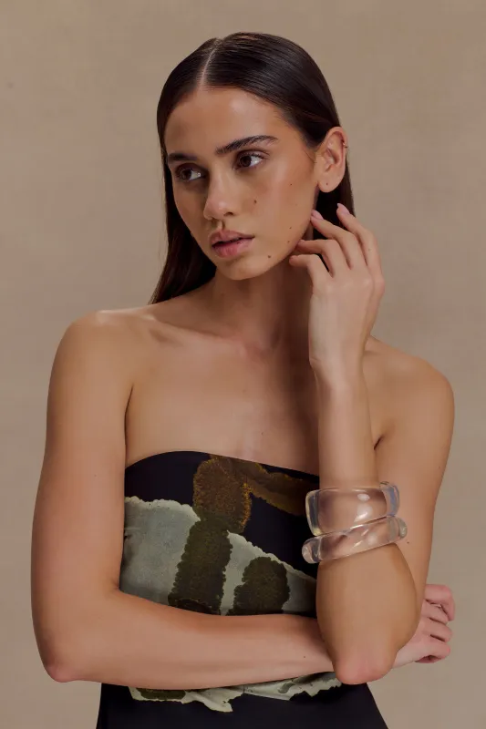 Marah Resin Bangle Set - Clear sold by Meshki