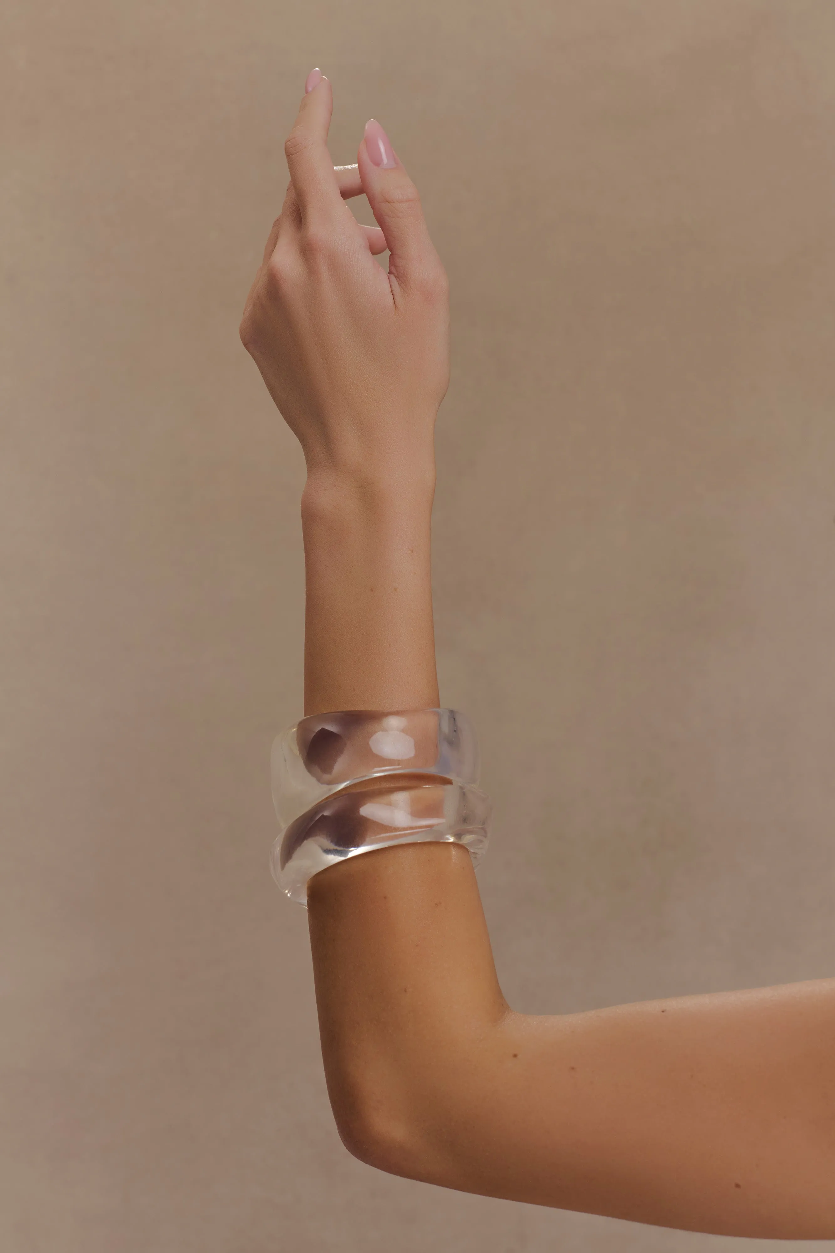 Marah Resin Bangle Set - Clear sold by Meshki product image thumbnail 5