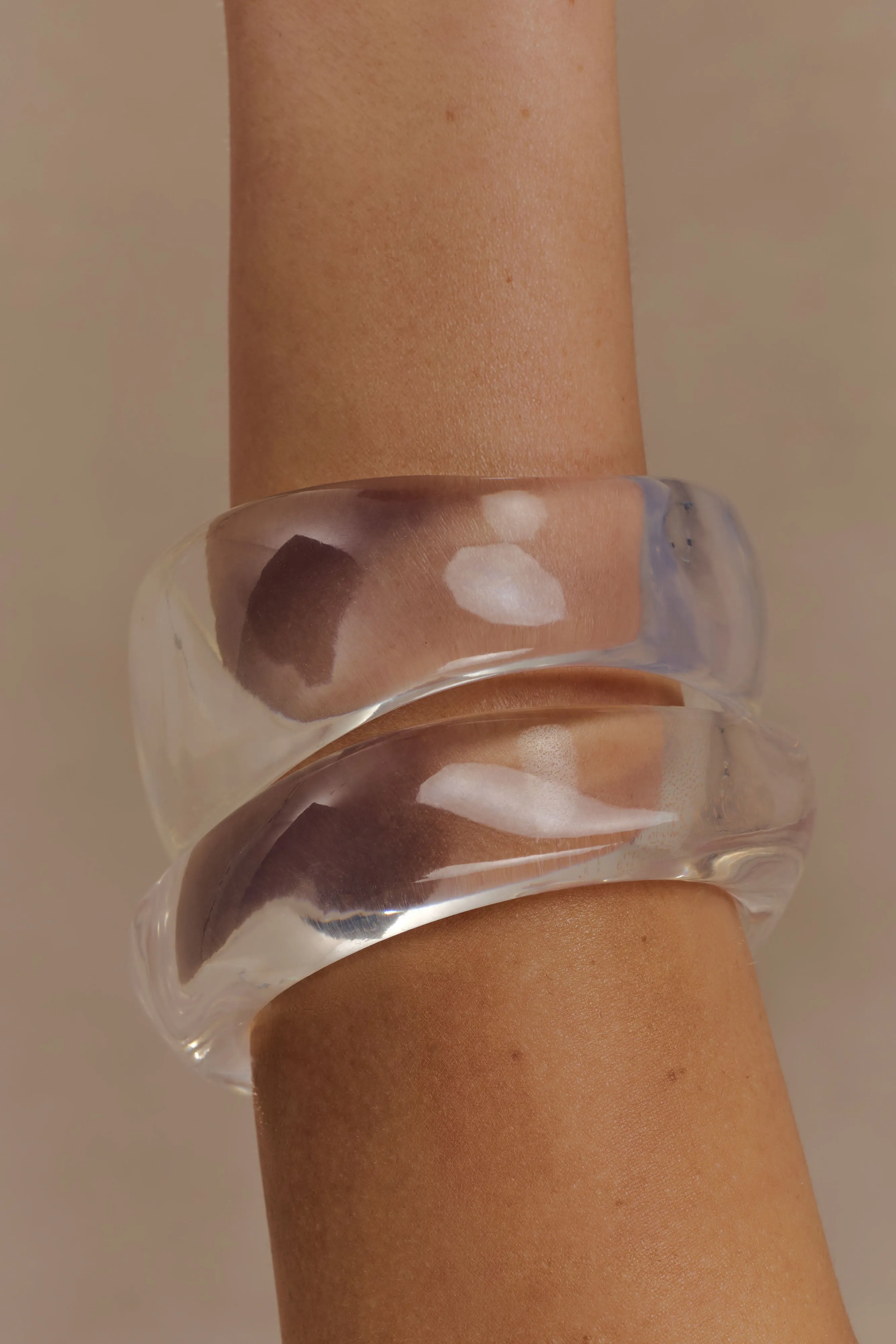 Marah Resin Bangle Set - Clear sold by Meshki product image thumbnail 2