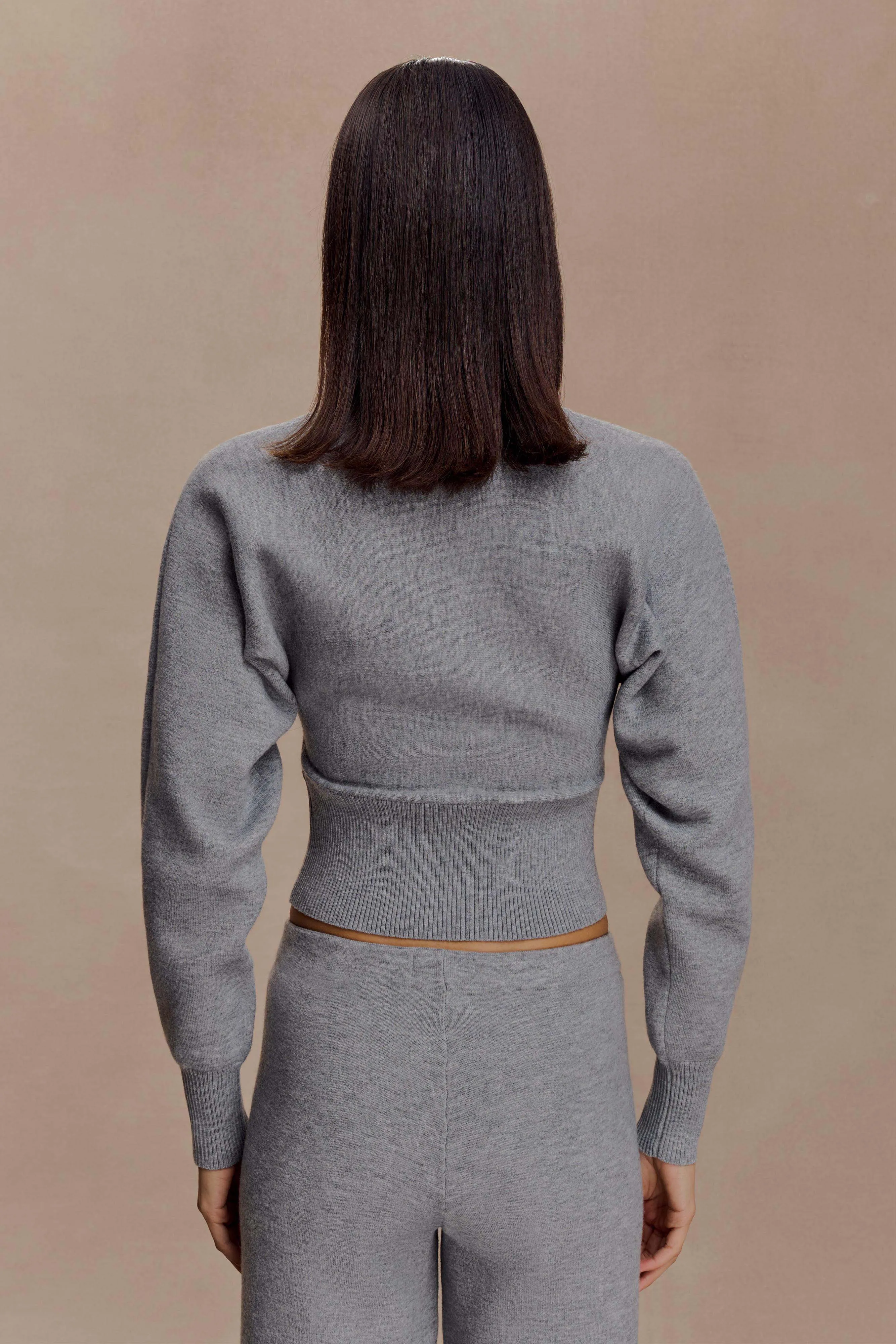 Ciaralee Cinched Waist Jumper- Grey Marle sold by Meshki product image thumbnail 2