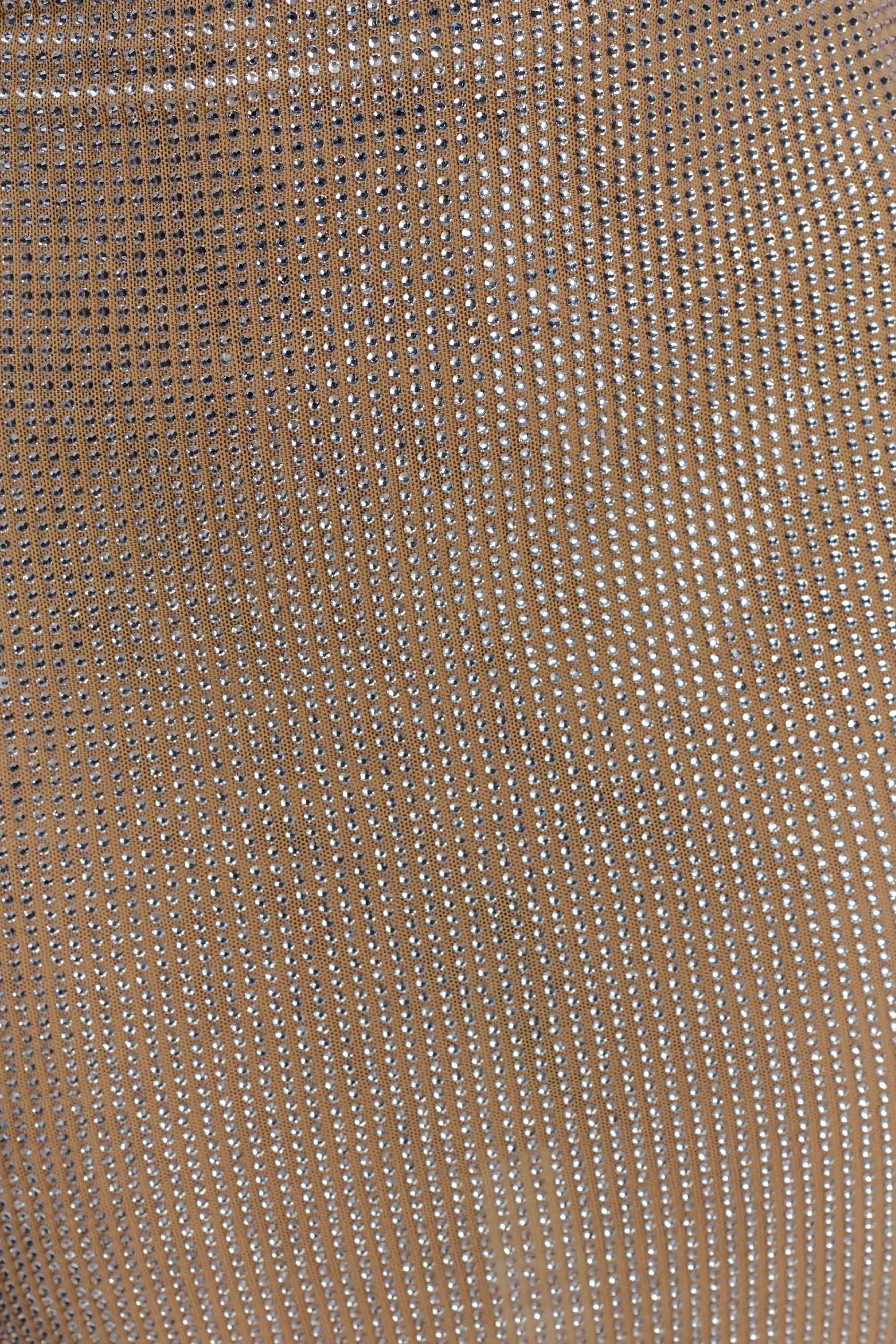 Jasmyn Hot Fix Mini Dress With Mesh Back - Nude sold by Meshki product image thumbnail 5