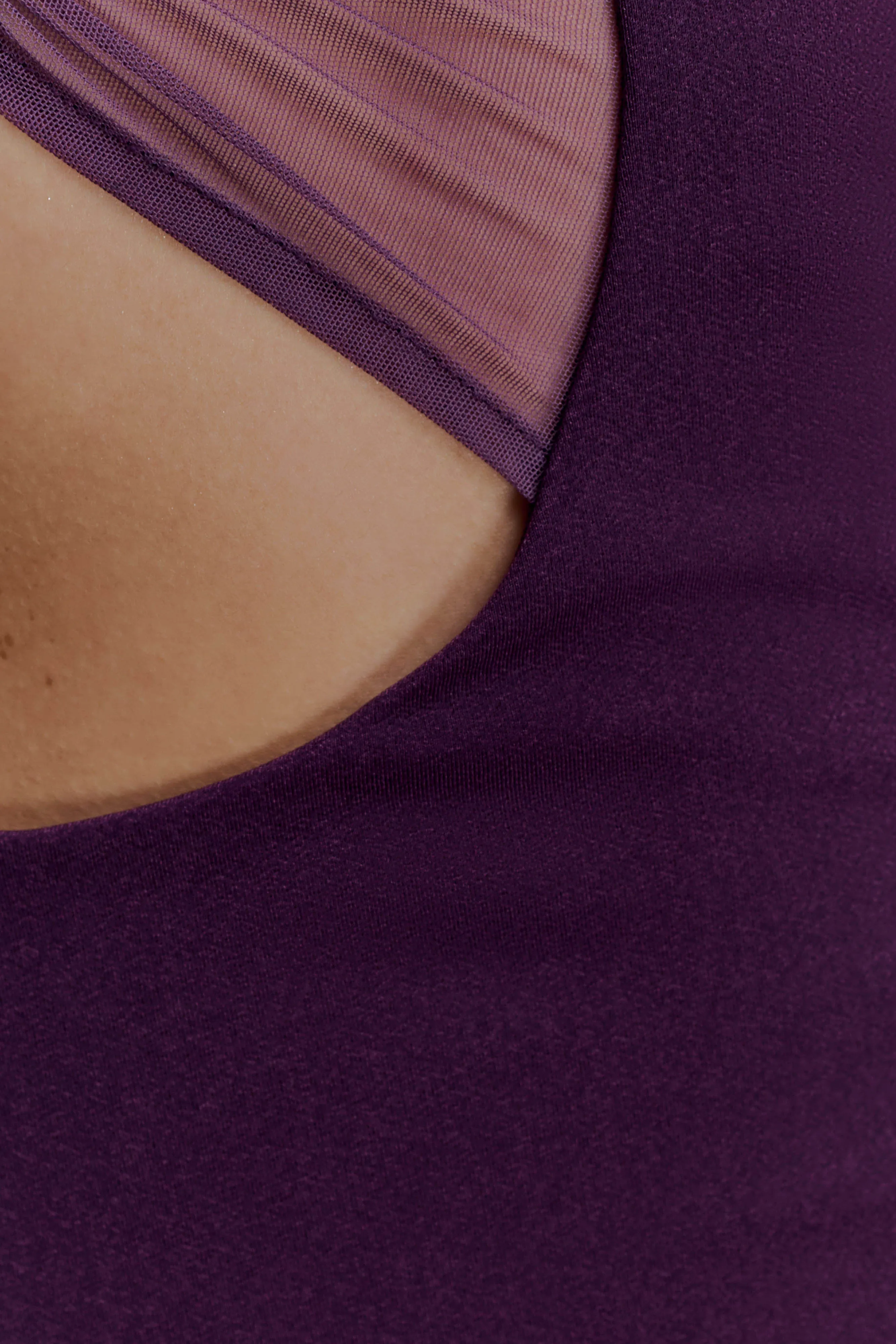 Aubree Crepe And Mesh Mini Dress - Purple sold by Meshki product image thumbnail 4