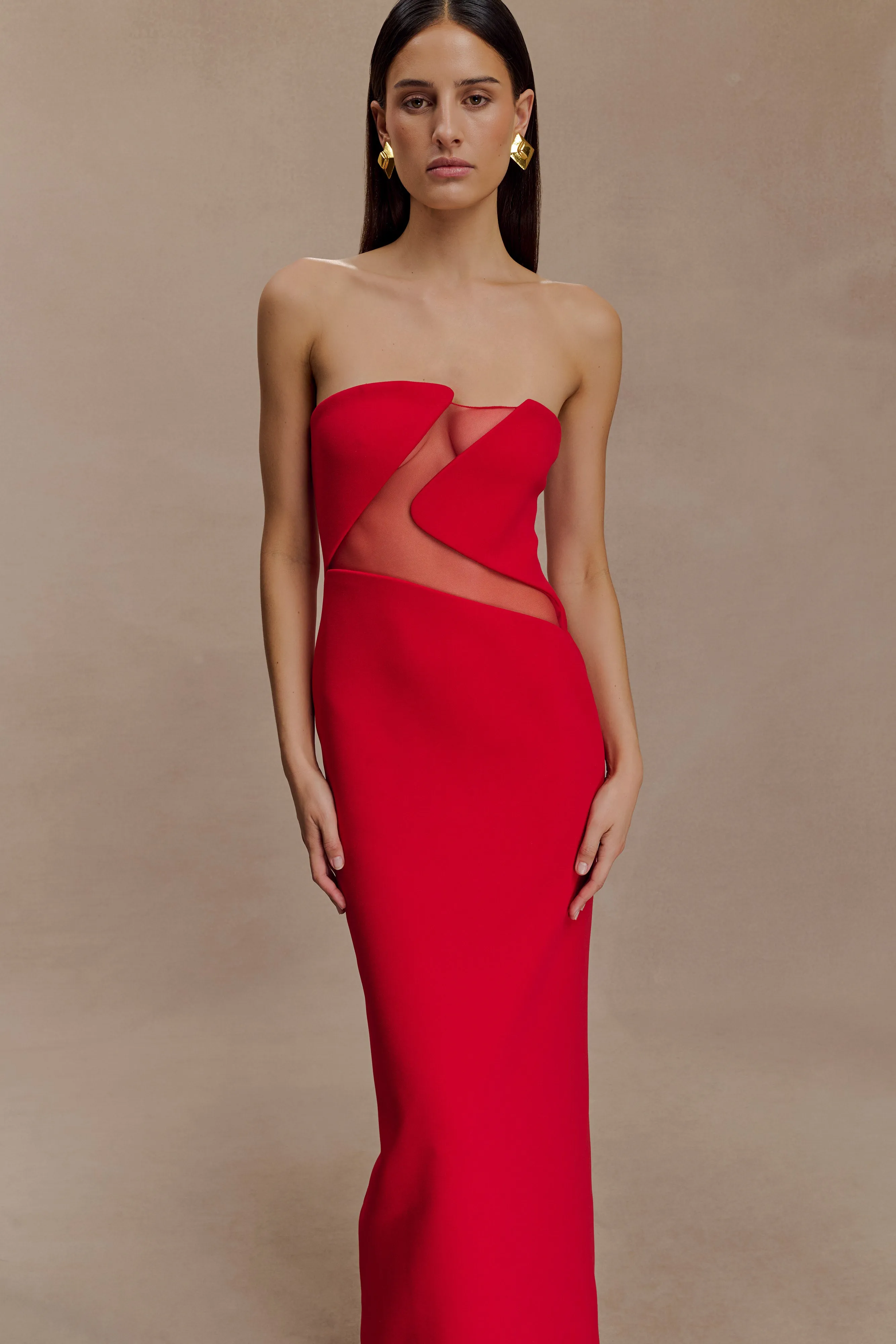 Lianne Strapless Maxi Dress - Red sold by Meshki product image thumbnail 3