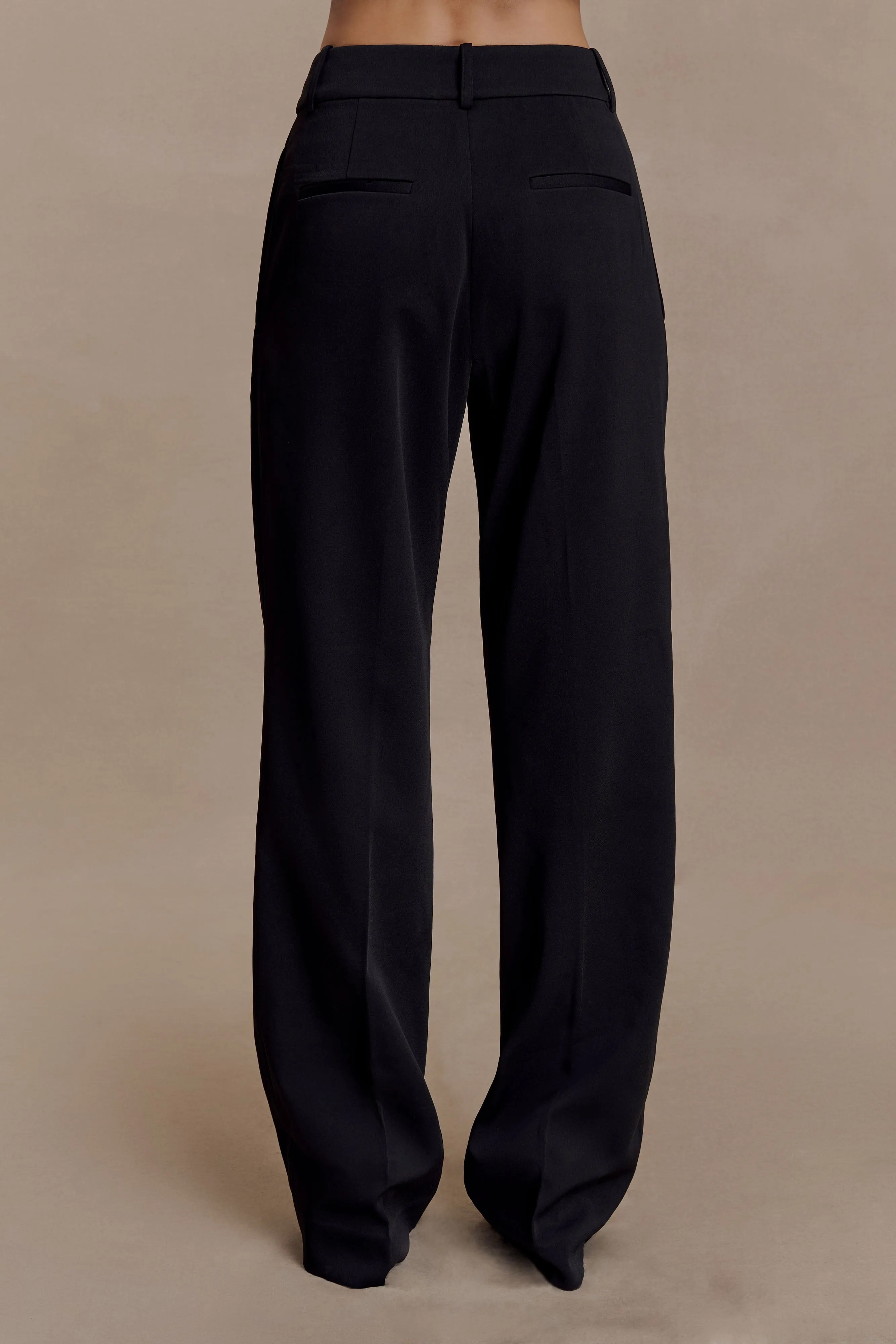 Fatima Satin Straight Leg Pant - Black sold by Meshki product image thumbnail 5