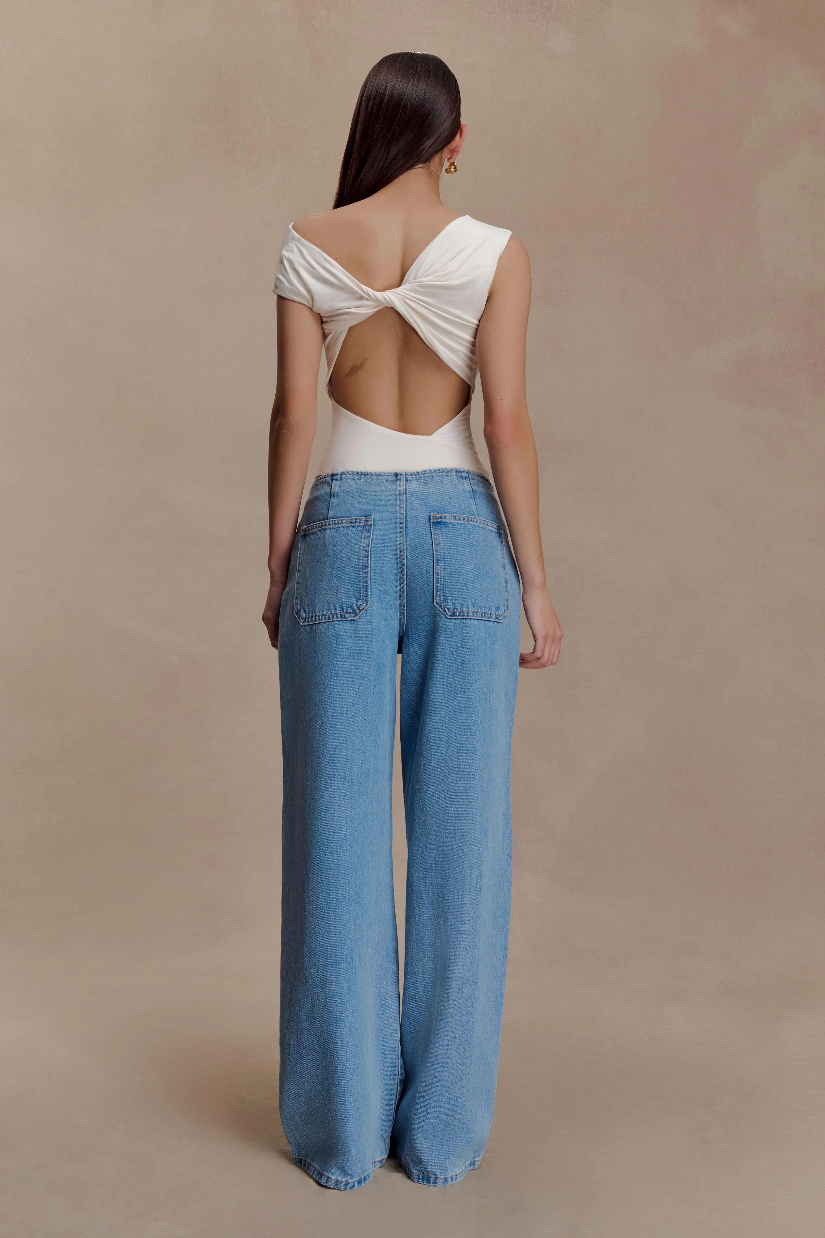 Niamh Modal Twist Back Bodysuit - Ivory sold by Meshki product image thumbnail 4