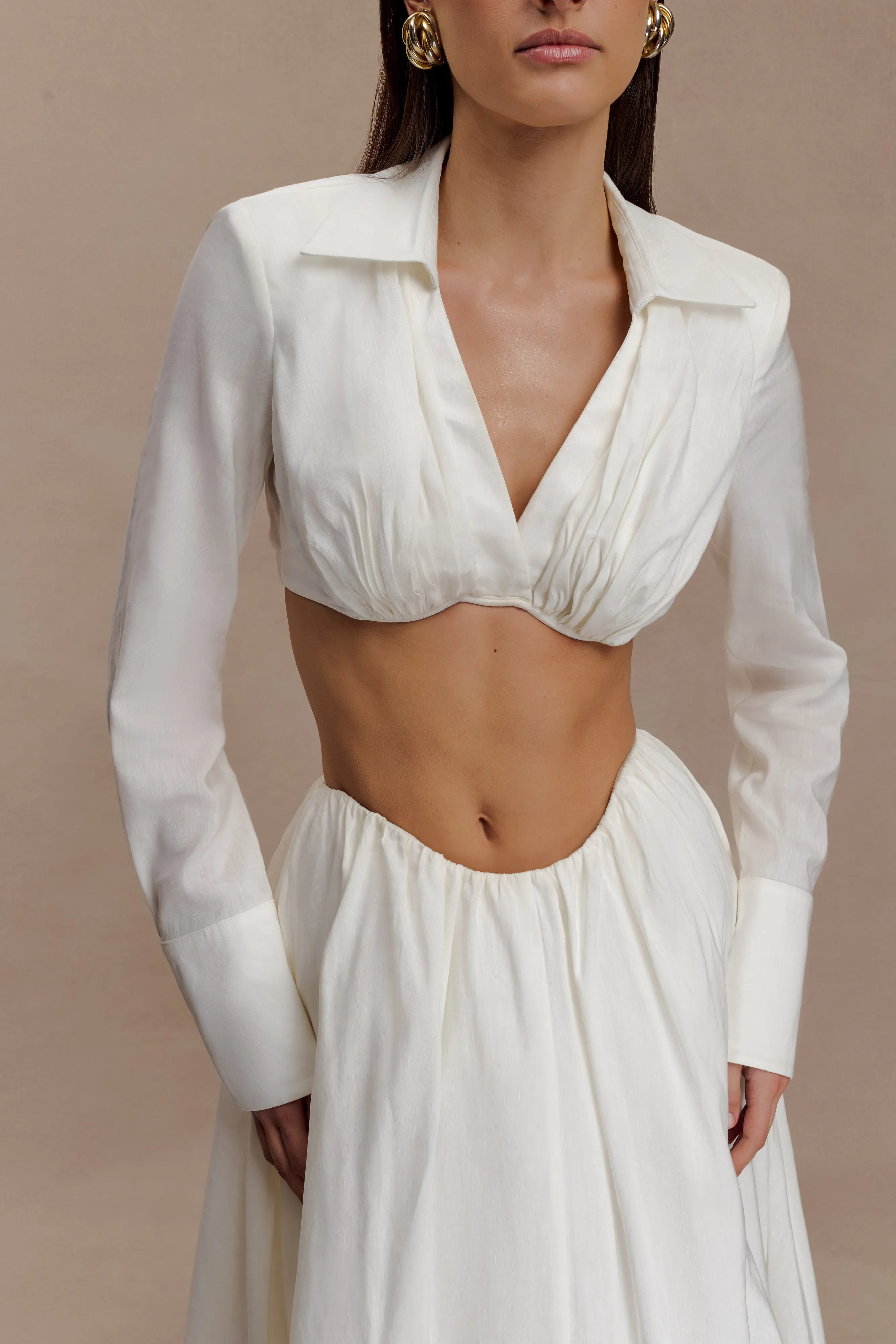 Greta Shirt Bra - White sold by Meshki product image thumbnail 4