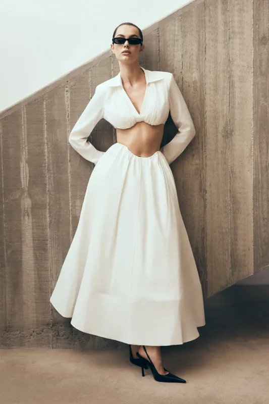 Greta Shirt Bra - White sold by Meshki