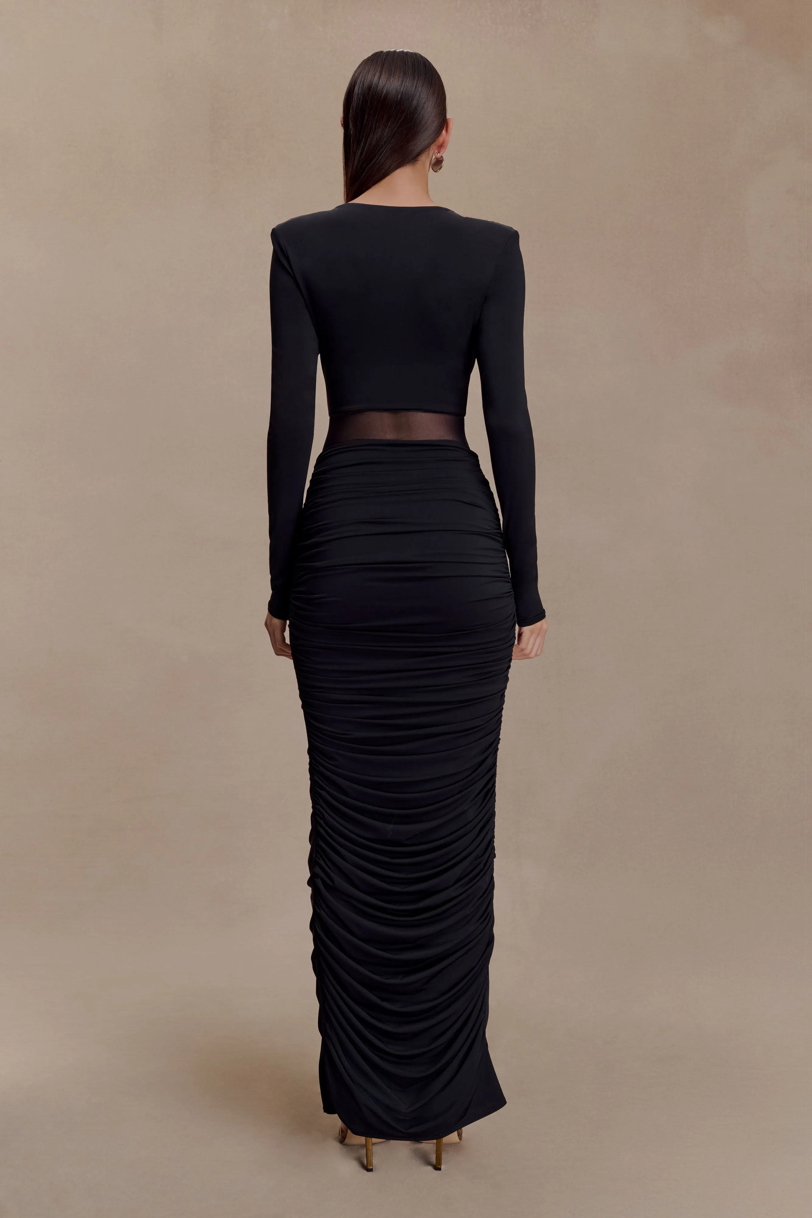 Louanne Slinky Long Sleeve Maxi Dress - Black sold by Meshki product image thumbnail 2