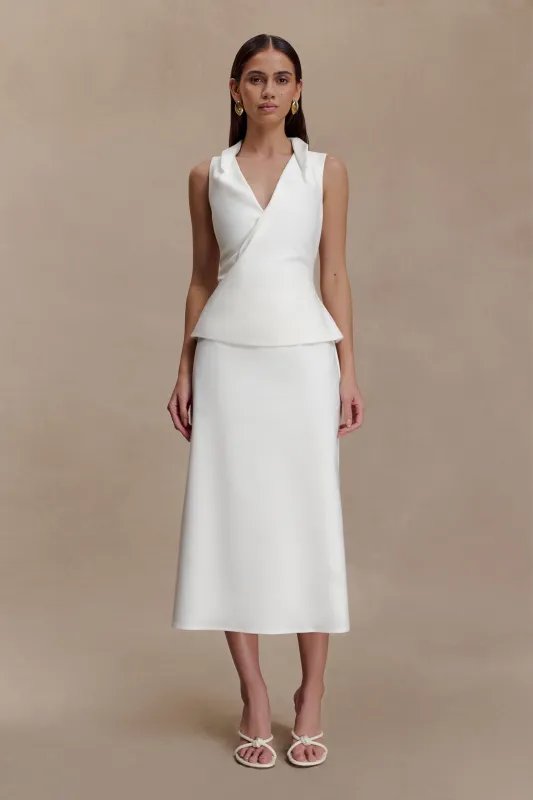 Yanina Cotton Halter Midi Dress - White sold by Meshki