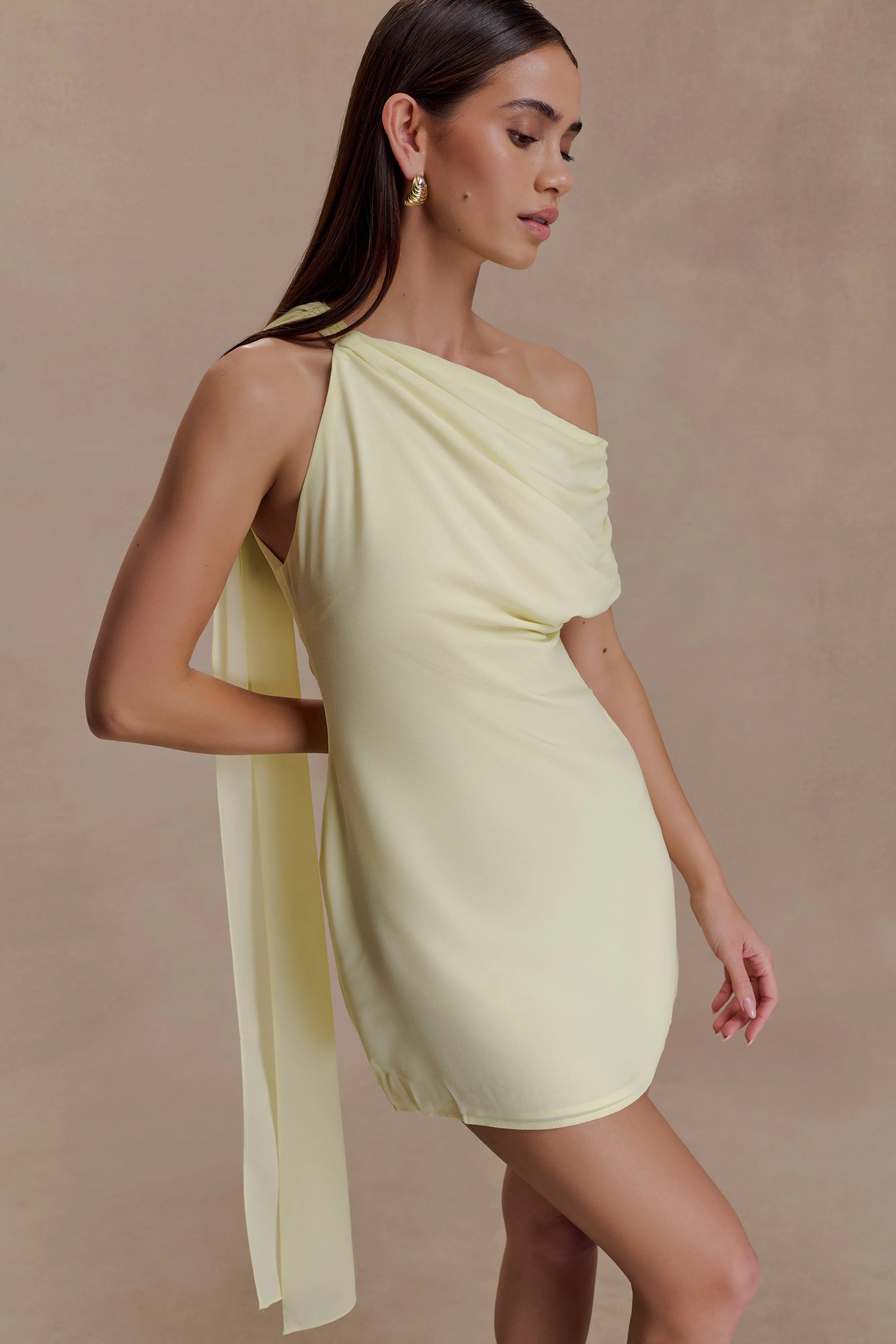 Daisie Chiffon Mini Dress - Lemon sold by Meshki product image thumbnail 3