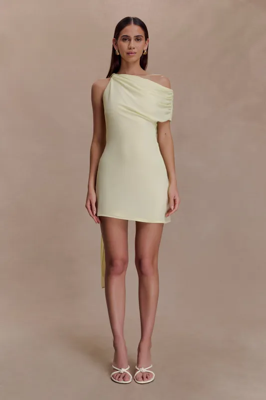 Daisie Chiffon Mini Dress - Lemon sold by Meshki