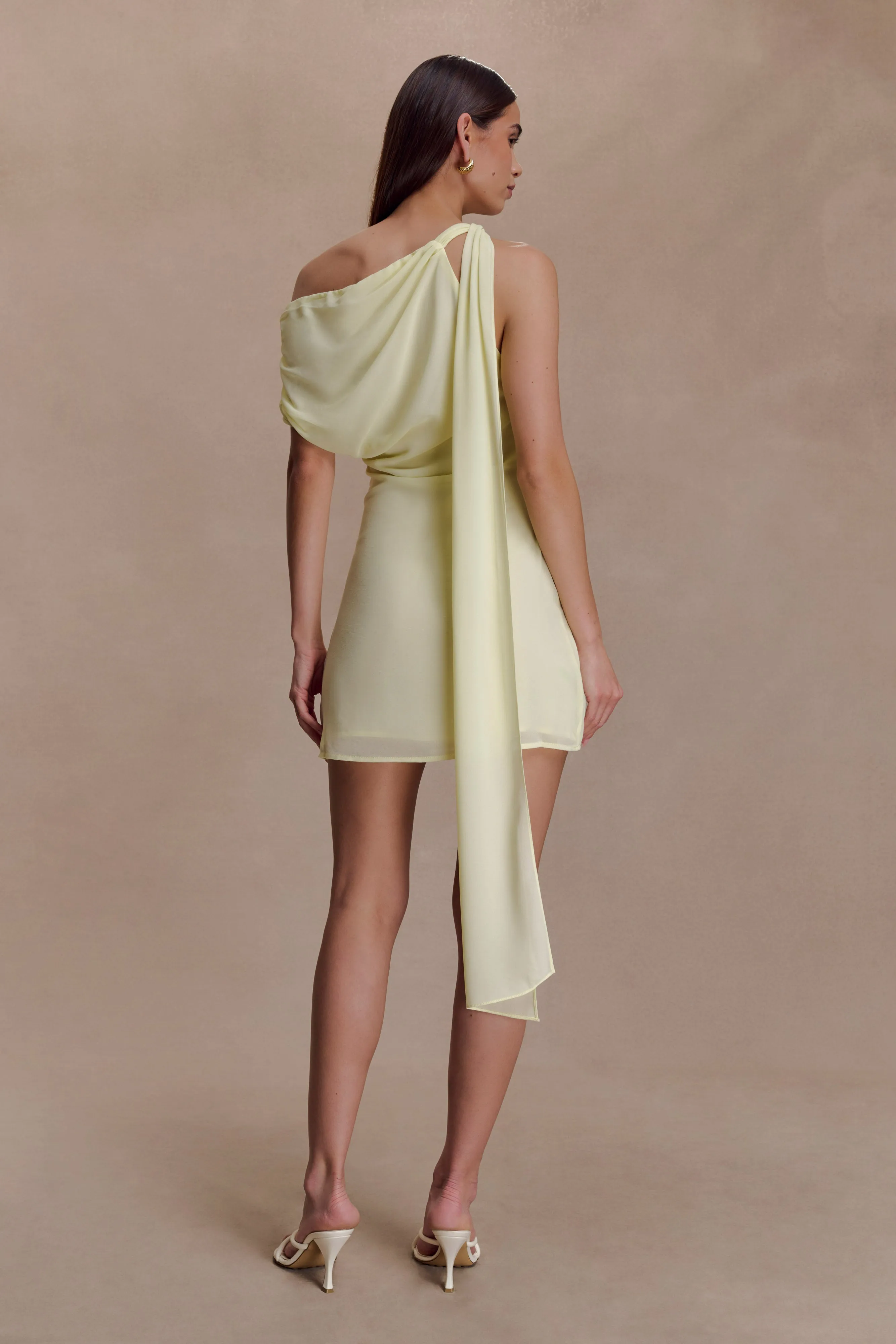 Daisie Chiffon Mini Dress - Lemon sold by Meshki product image thumbnail 2