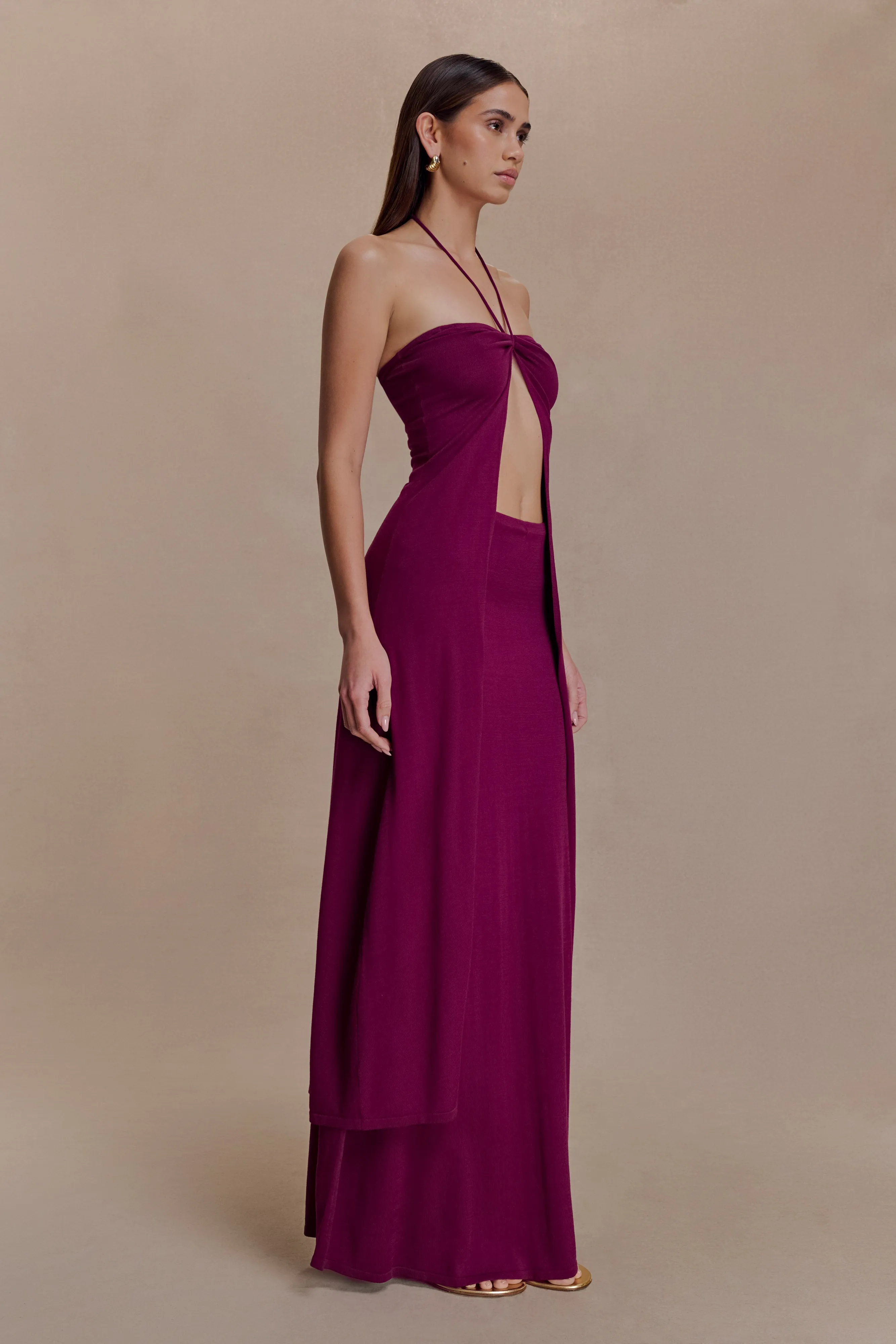 Martiena Knit Maxi Skirt - Plum sold by Meshki product image thumbnail 4