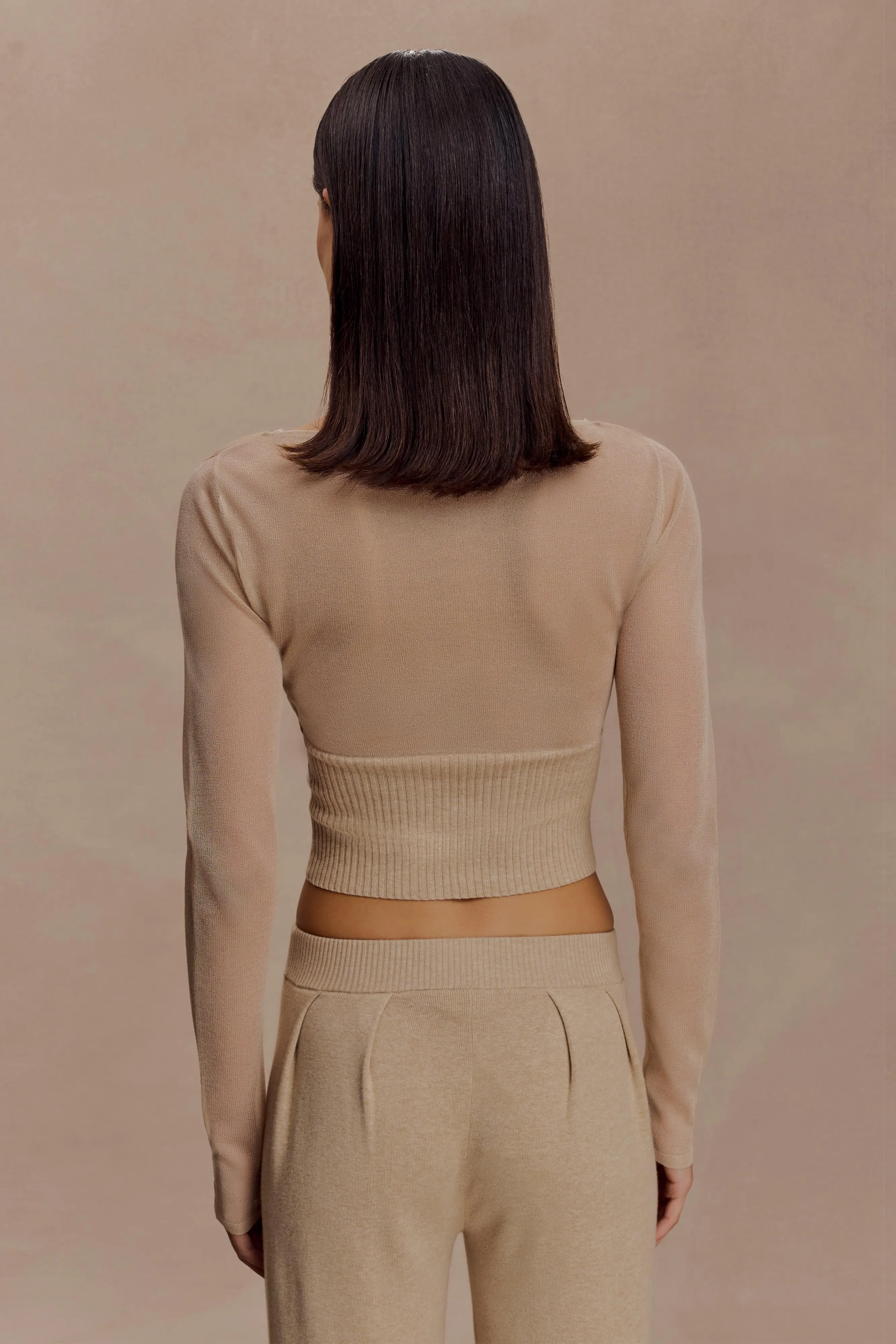 Brionee Silk Blend Knit Top - Sand sold by Meshki product image thumbnail 2