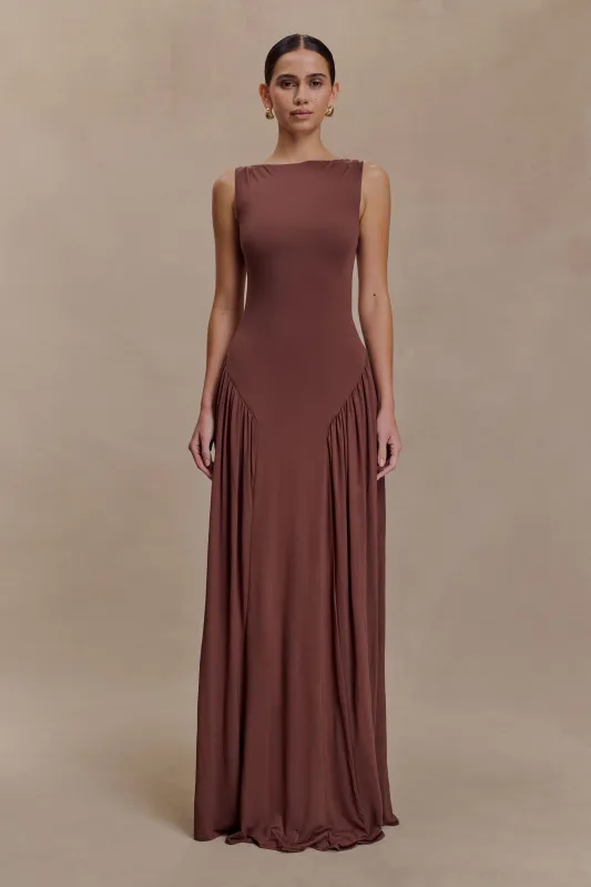 Marnie Modal Sleeveless Maxi Dress - Chocolate sold by Meshki