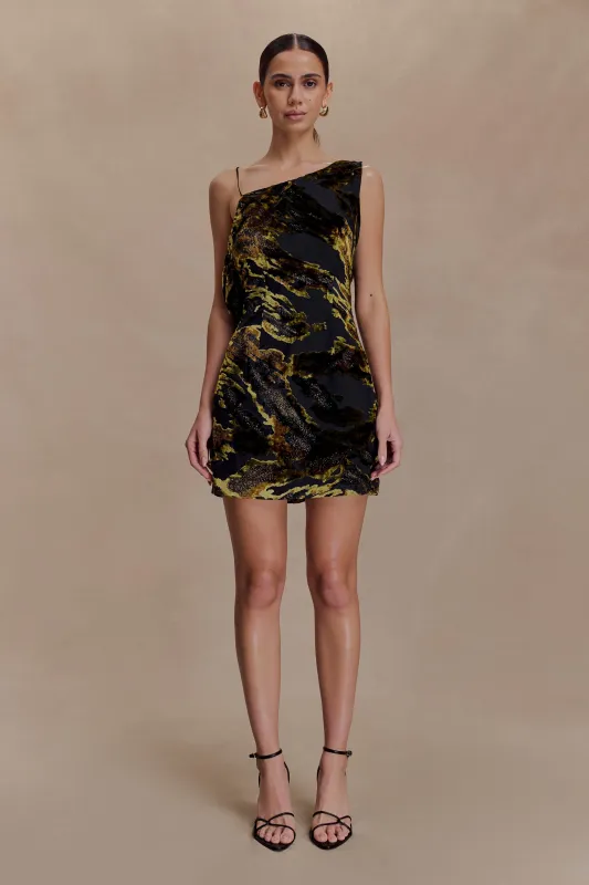 Ayana Cross Back Mini Dress - Velvet Burnout sold by Meshki