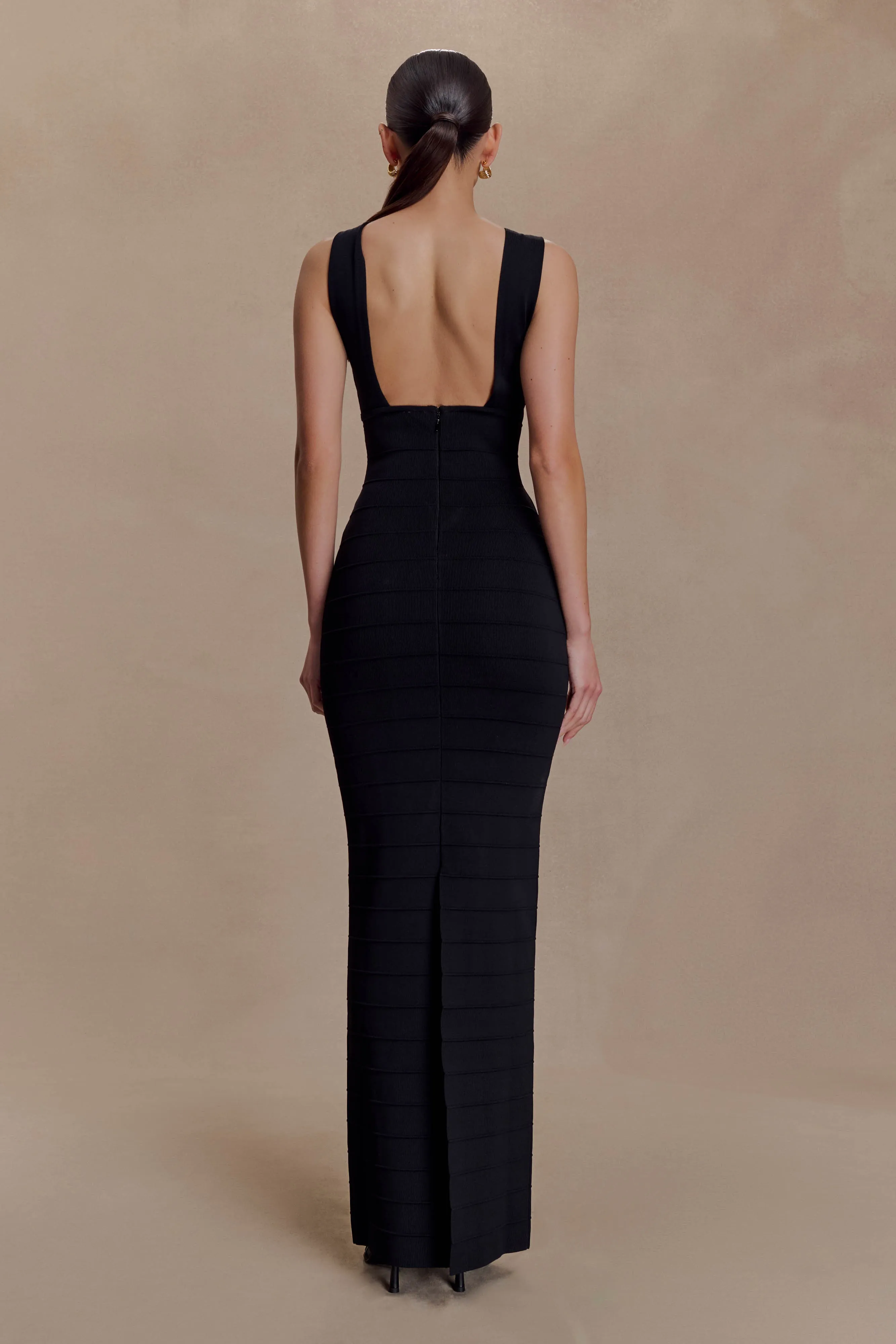 Jaylen Bandage Knit Maxi Dress - Black sold by Meshki product image thumbnail 2