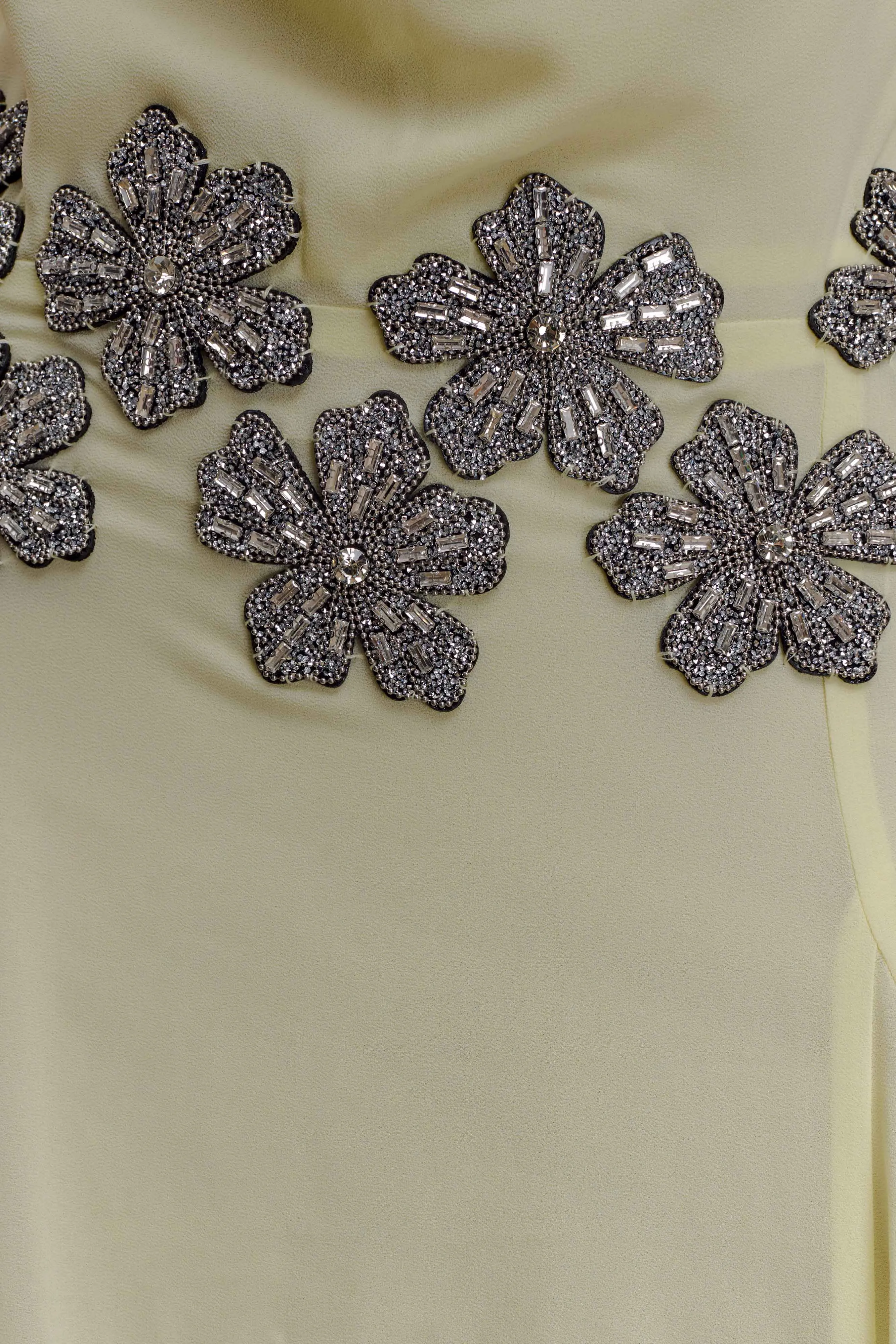 Santal Floral Chiffon Halter Maxi Dress - Lemon sold by Meshki product image thumbnail 5