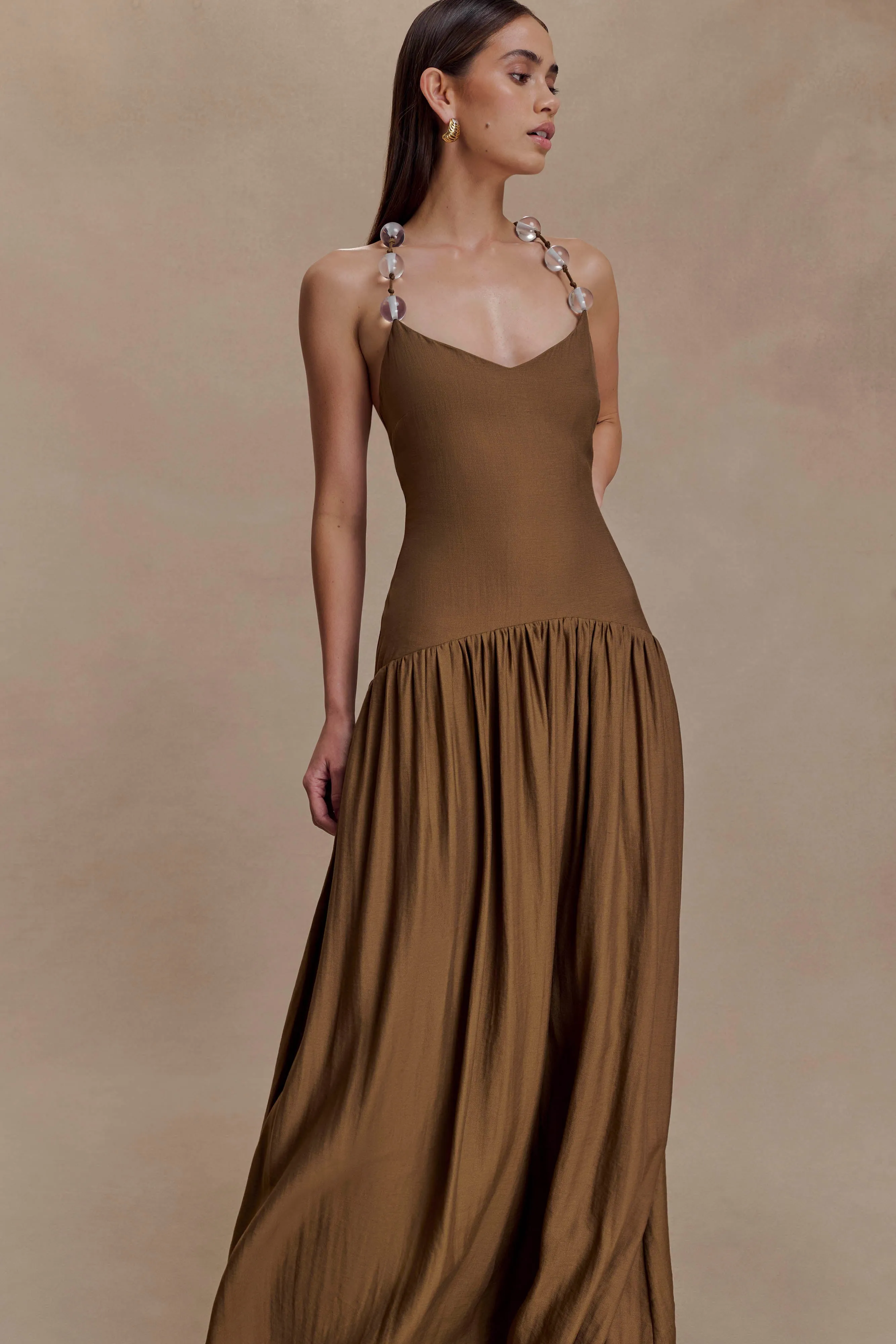 Darling Linen Maxi Dress - Chocolate sold by Meshki product image thumbnail 5