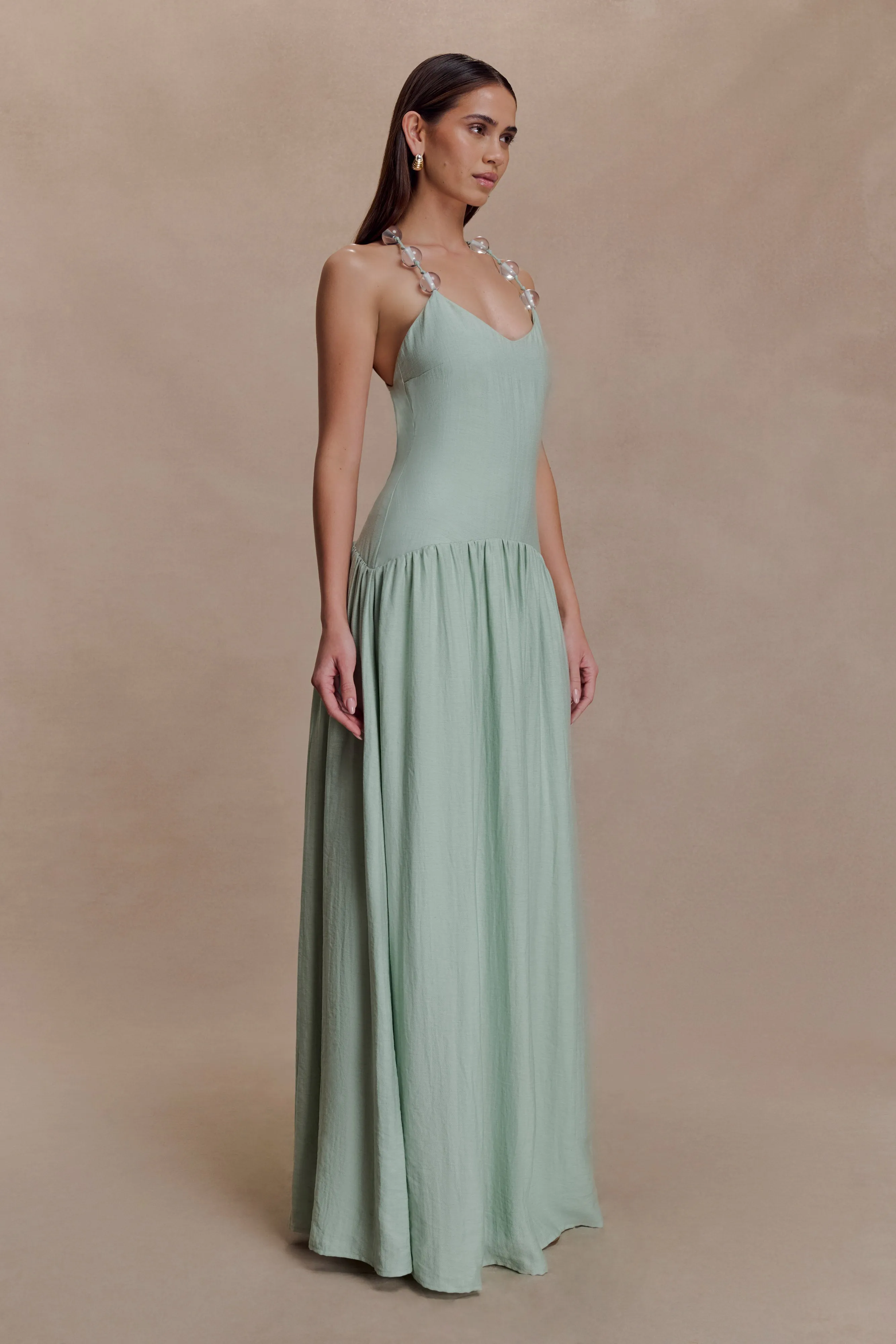 Darling Linen Maxi Dress - Sage sold by Meshki product image thumbnail 5