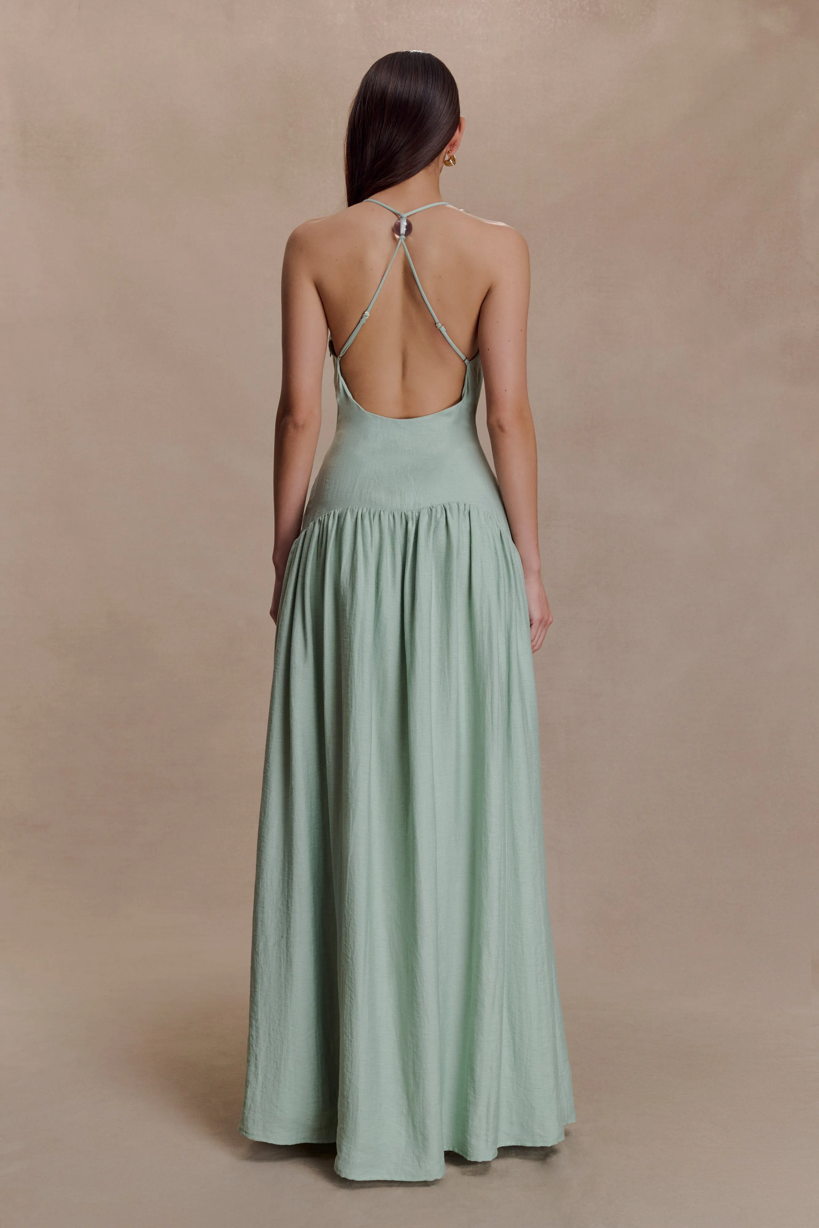 Darling Linen Maxi Dress - Sage sold by Meshki product image thumbnail 2