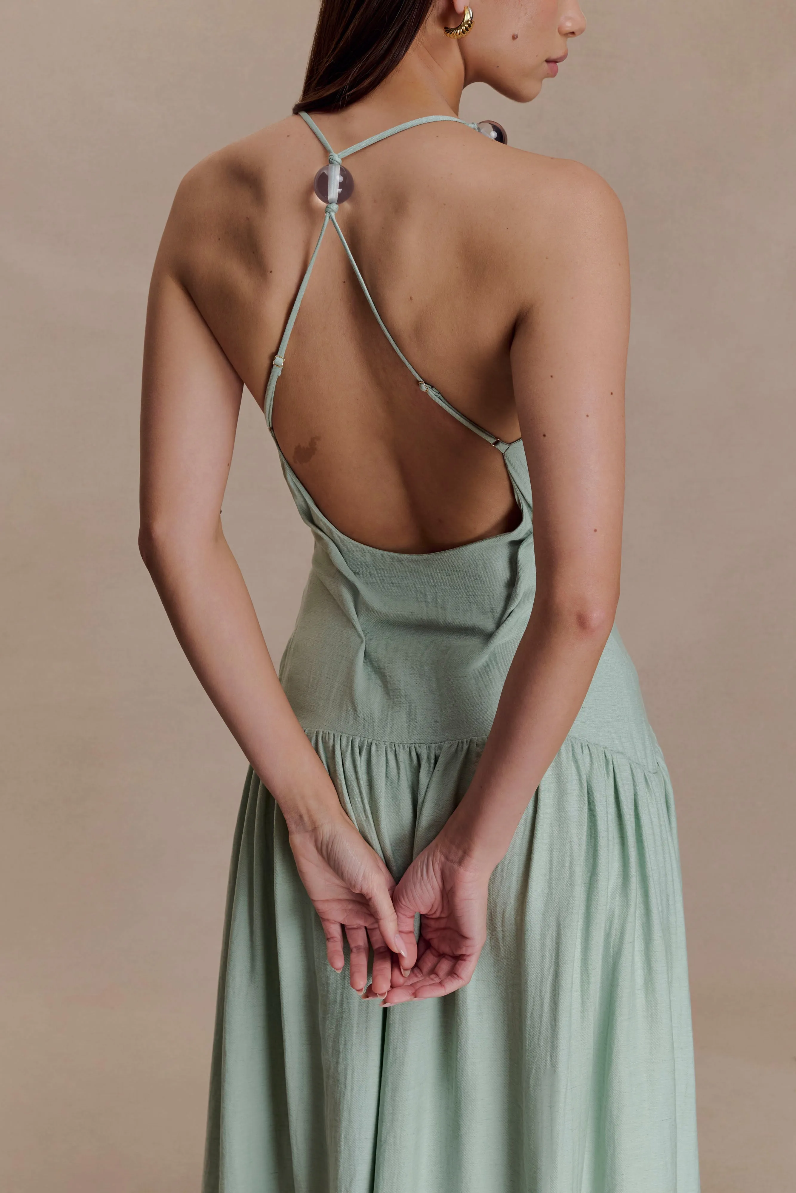 Darling Linen Maxi Dress - Sage sold by Meshki product image thumbnail 3