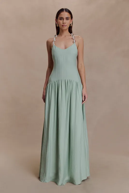 Darling Linen Maxi Dress - Sage sold by Meshki