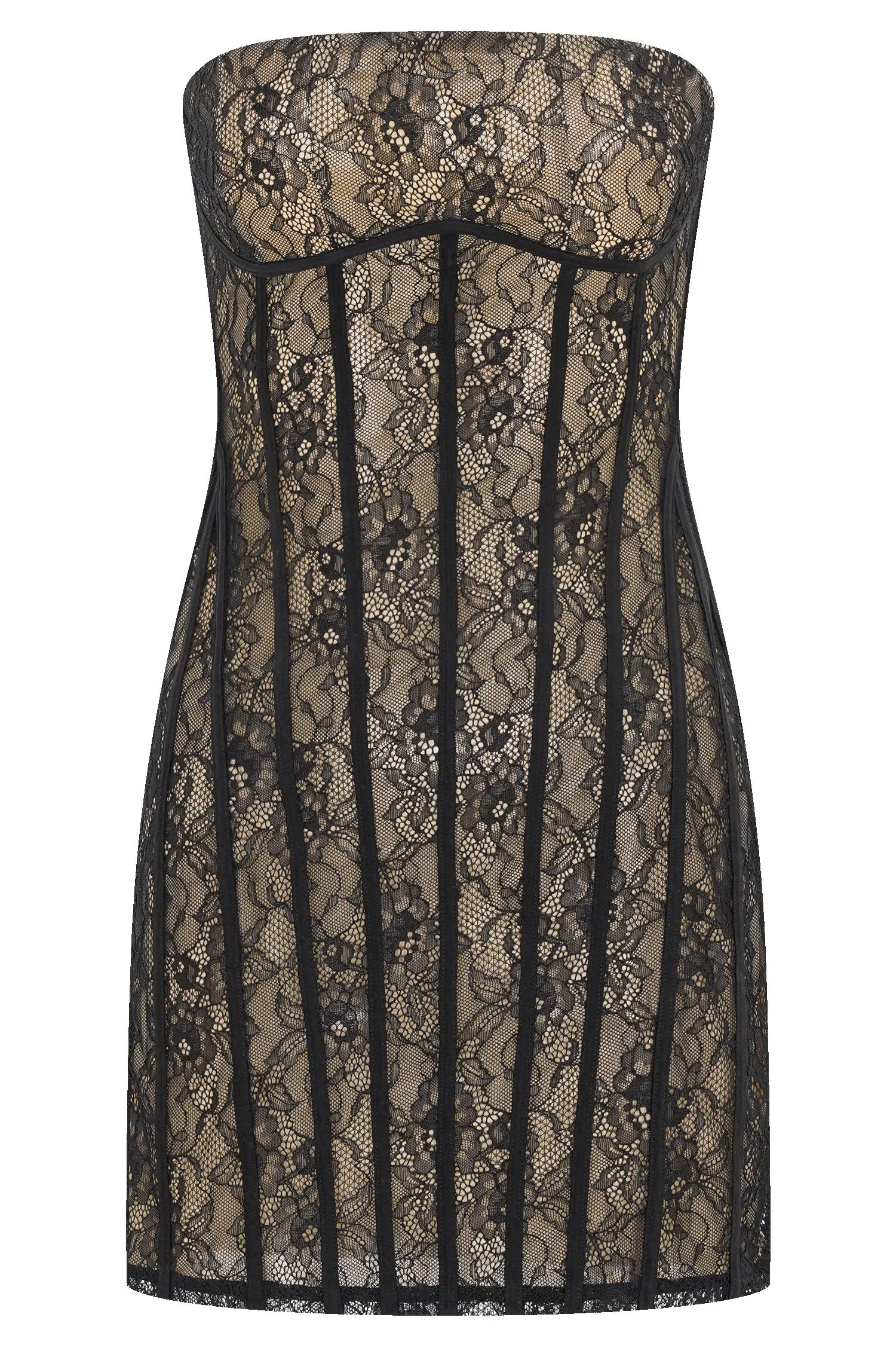Jeannette Panelled Lace Mini Dress - Black sold by Meshki product image thumbnail 3