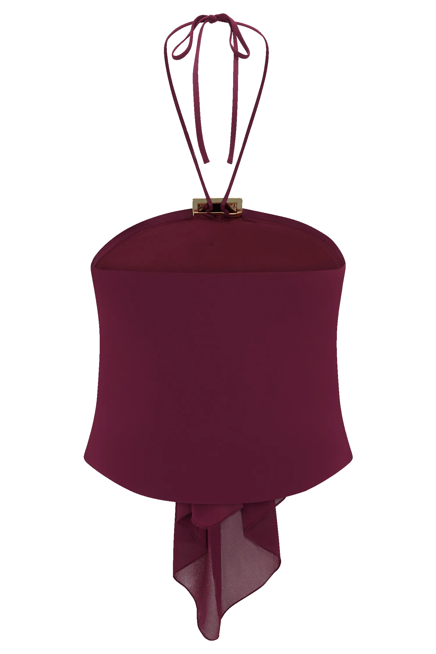 Celina Chiffon Halter Top With Hardware - Cherry Red sold by Meshki product image thumbnail 2