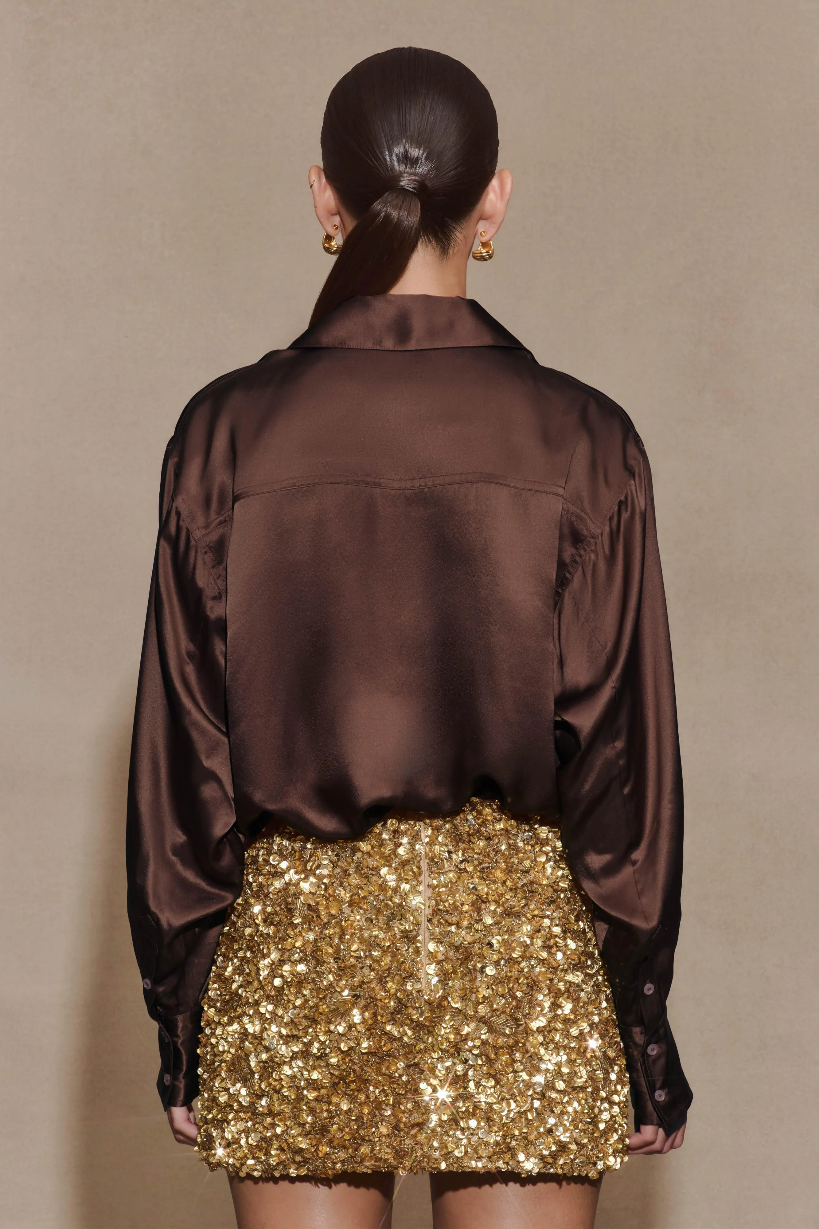 Porter Hand Beaded Mini Skirt - Gold sold by Meshki product image thumbnail 2