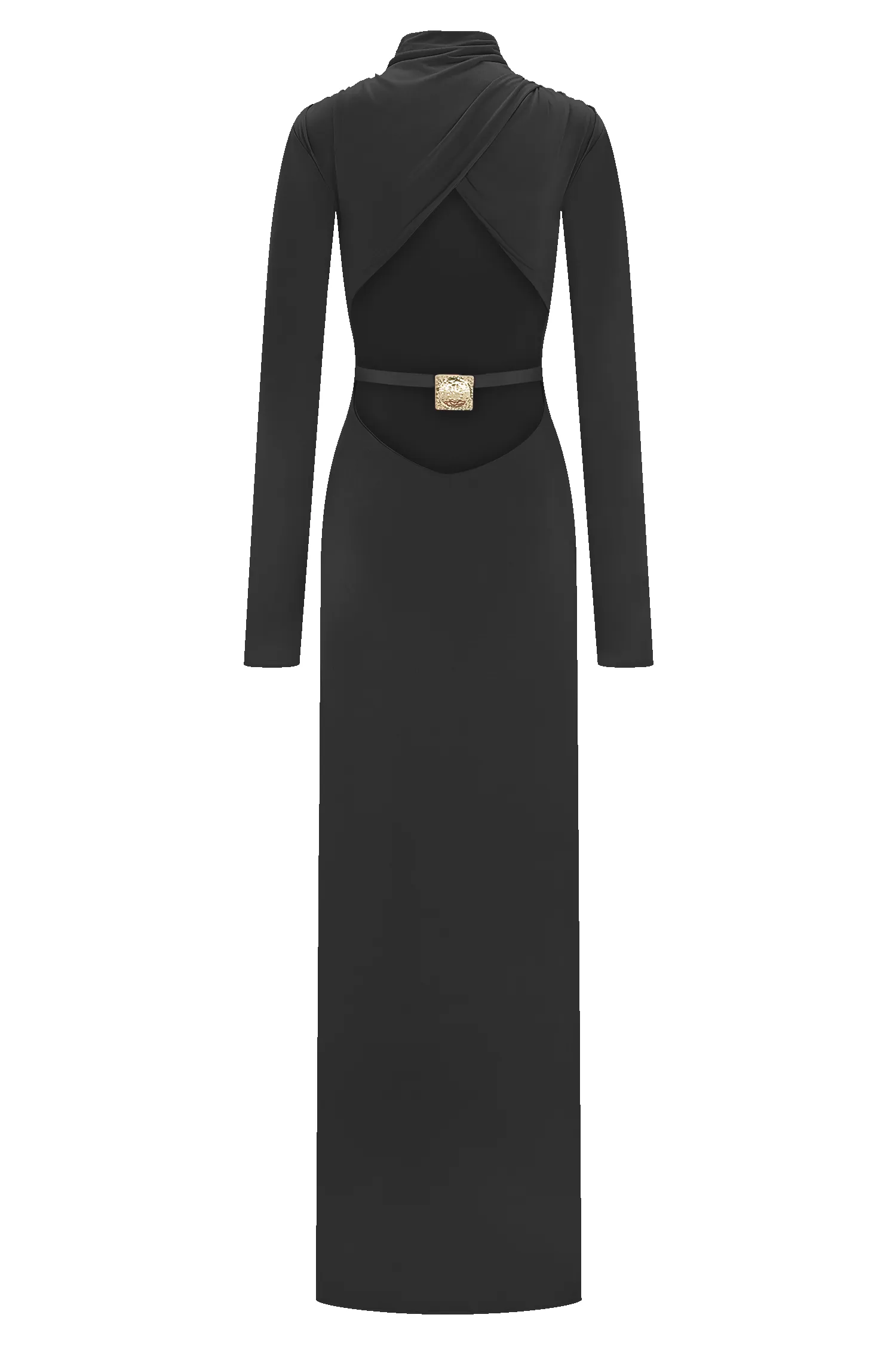 Kiyah Slinky Cut Out Maxi Dress - Black sold by Meshki product image thumbnail 2