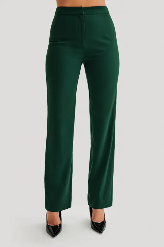 Allanah Straight Leg Pant - Forest Green sold by Meshki