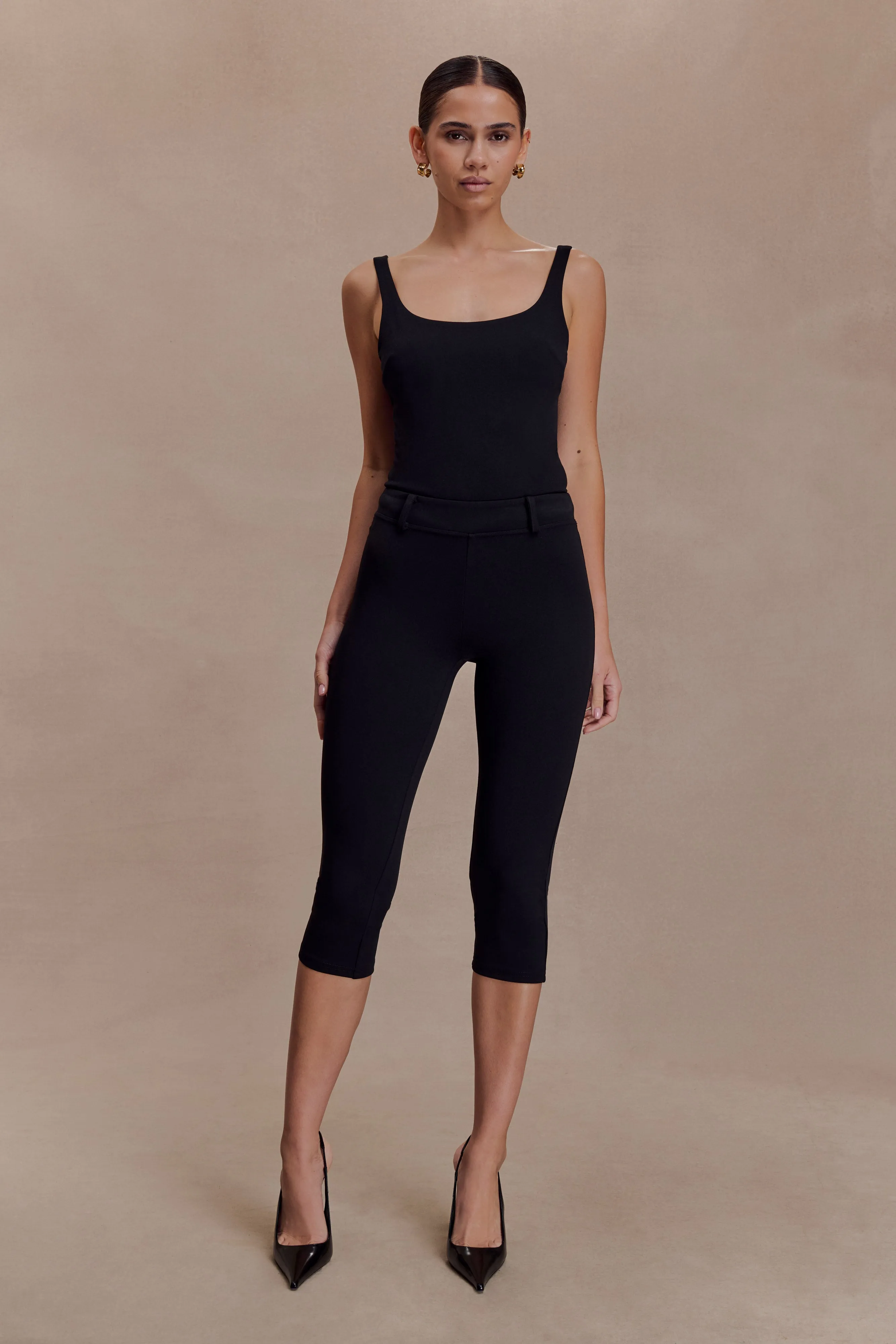 Blanca Stretch Crepe Capri Pants - Black sold by Meshki product image thumbnail 4