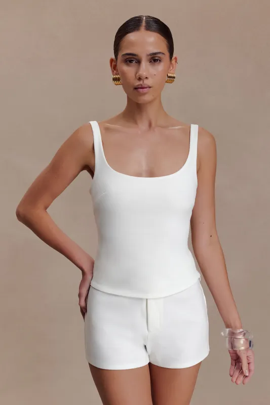 Blanca Stretch Crepe Cami Top - White sold by Meshki