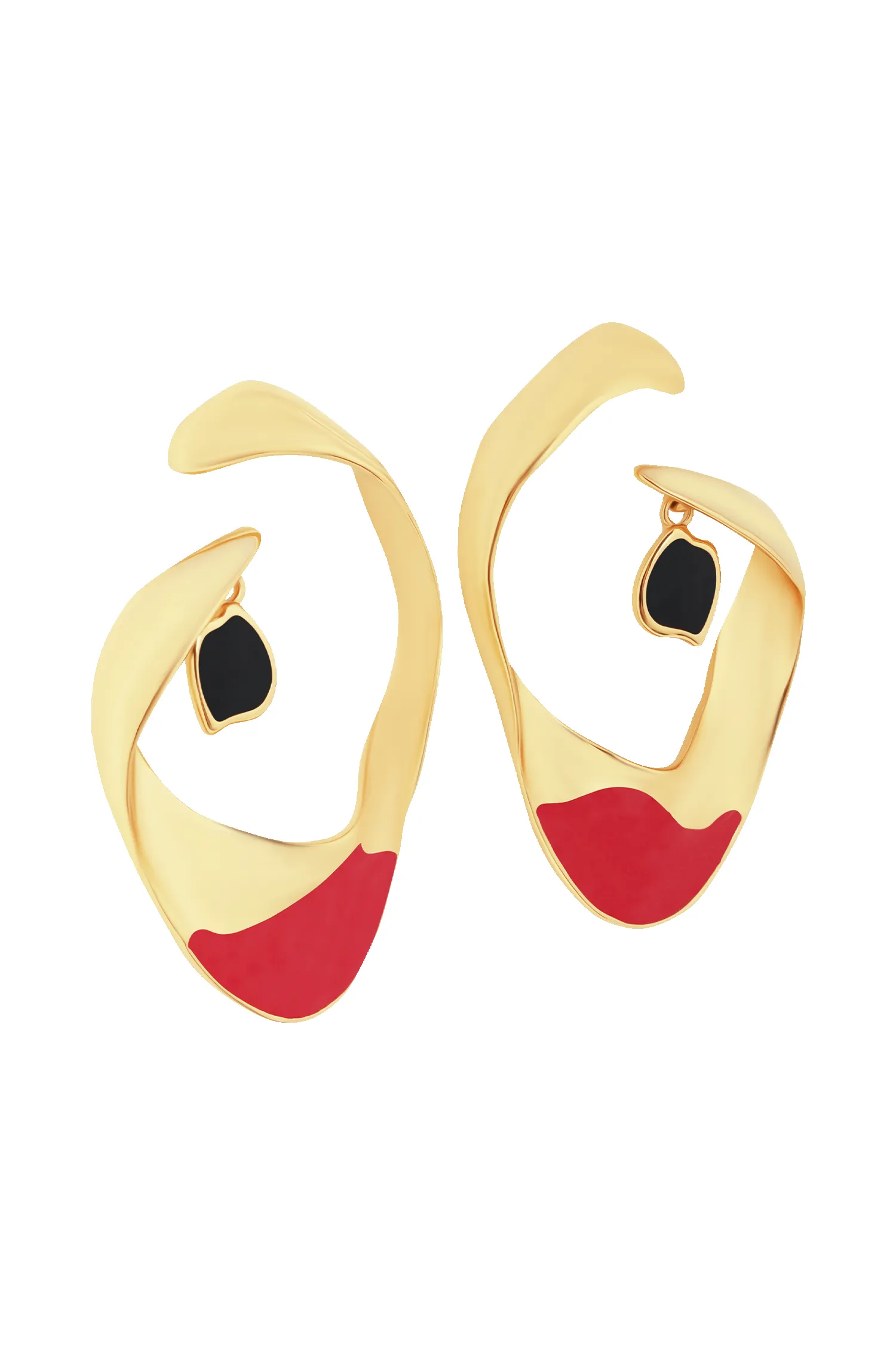 Marna Large Hoop Earrings With Stones - Gold sold by Meshki product image thumbnail 5