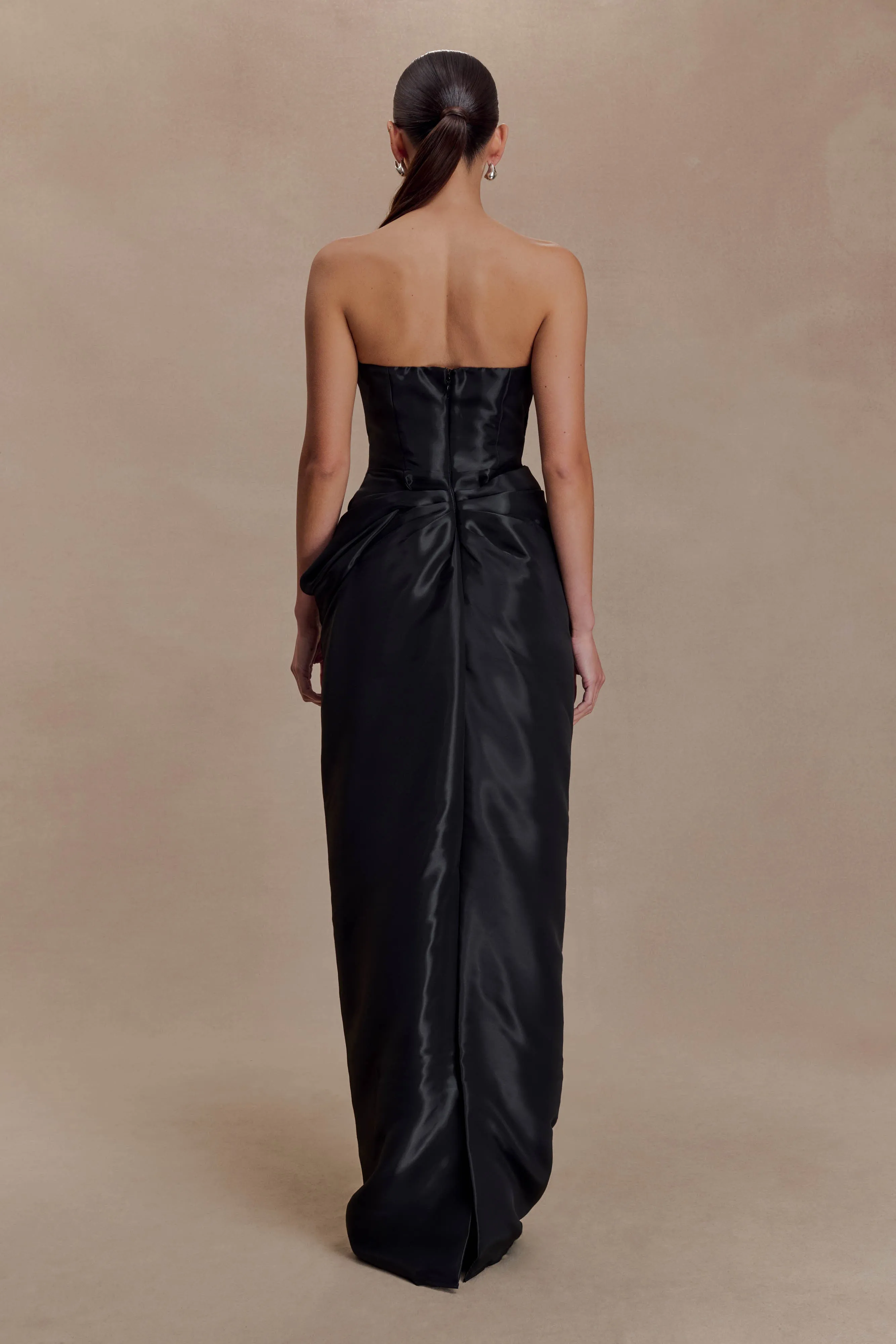 Calliope Strapless Organza Maxi Dress - Black sold by Meshki product image thumbnail 2