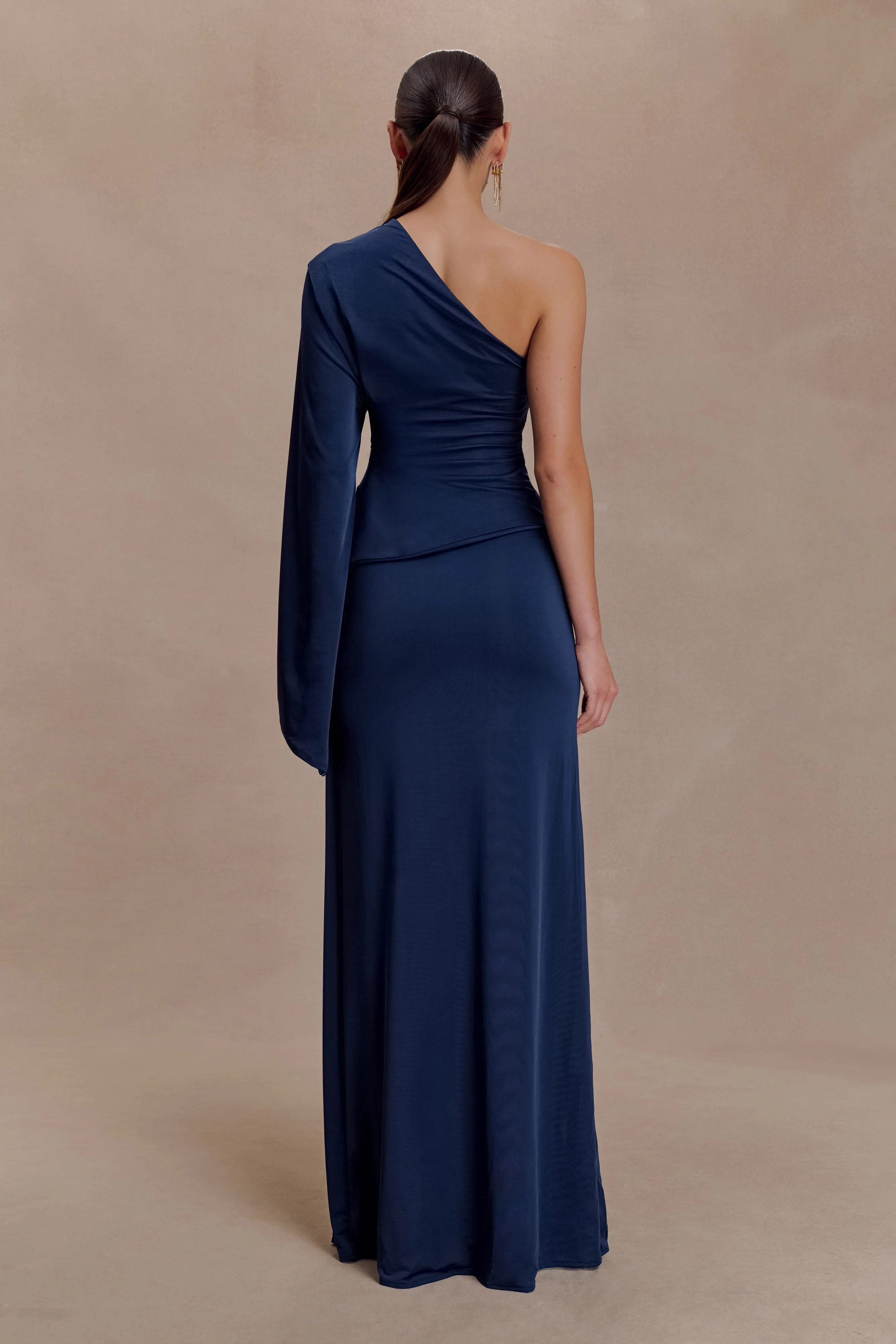 Vivica Slinky Gathered Maxi Skirt - Midnight Navy sold by Meshki product image thumbnail 3