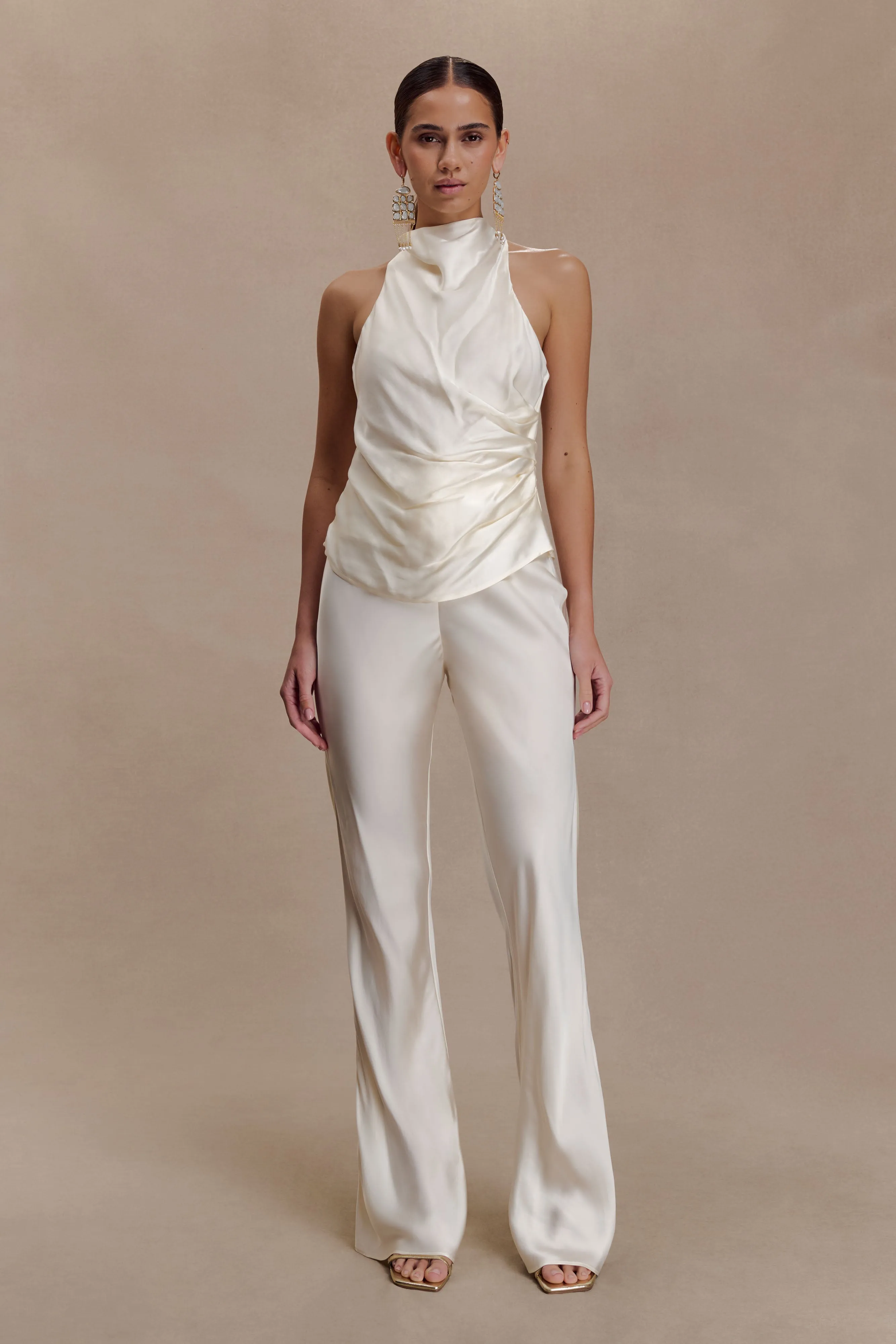 Bianca Satin Pants - Ivory sold by Meshki product image thumbnail 4