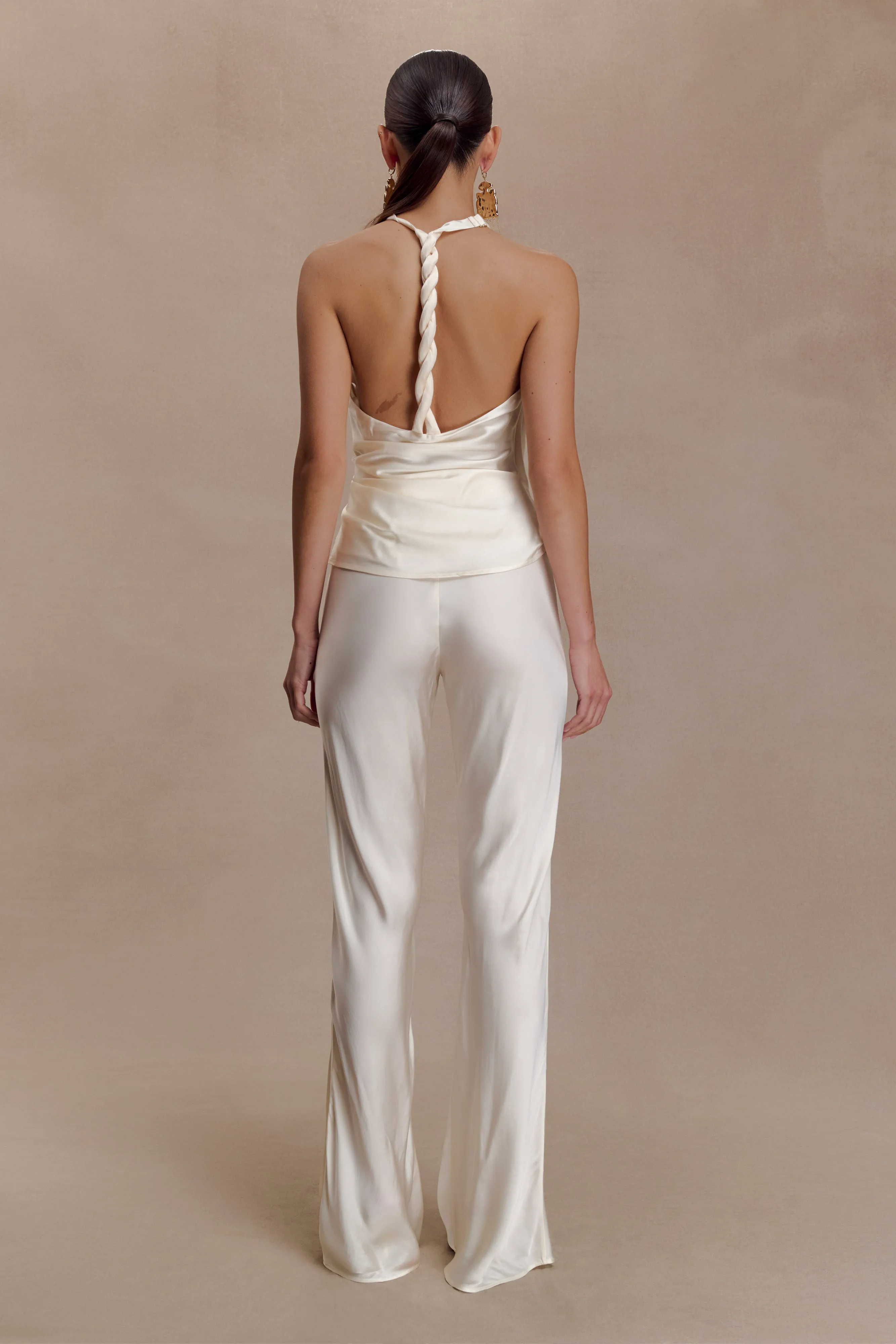 Bianca Satin Pants - Ivory sold by Meshki product image thumbnail 2