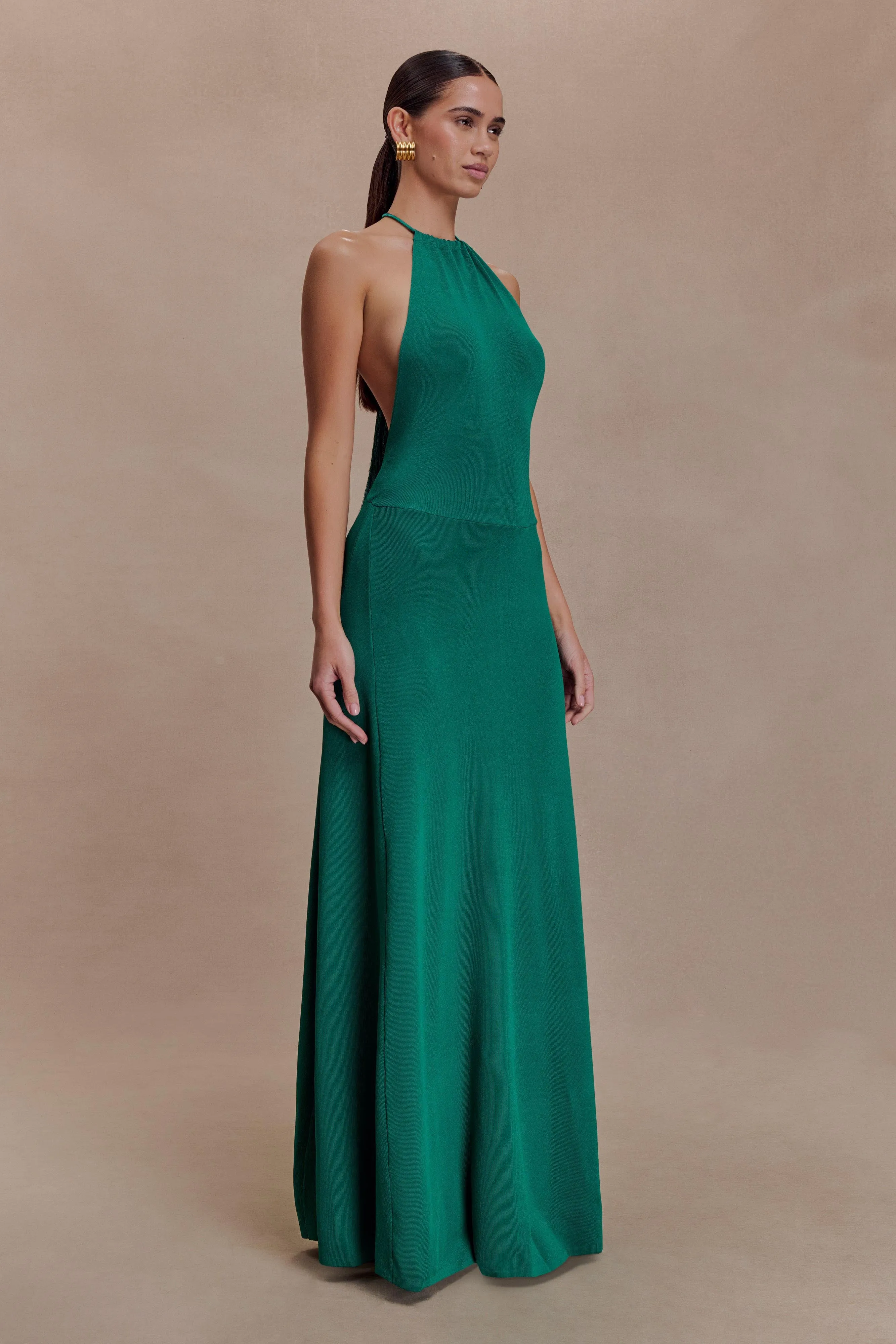 Meg Halter Tassel Maxi Dress - Emerald sold by Meshki product image thumbnail 4
