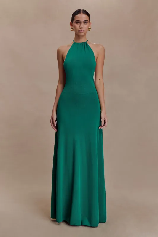 Meg Halter Tassel Maxi Dress - Emerald sold by Meshki