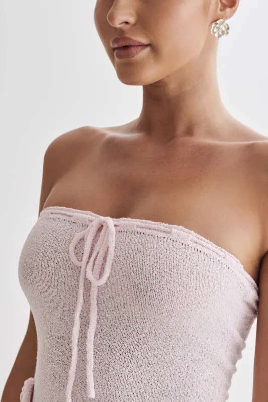 Connelly Strapless Knit Mini Dress - Fairy Floss Pink sold by Meshki