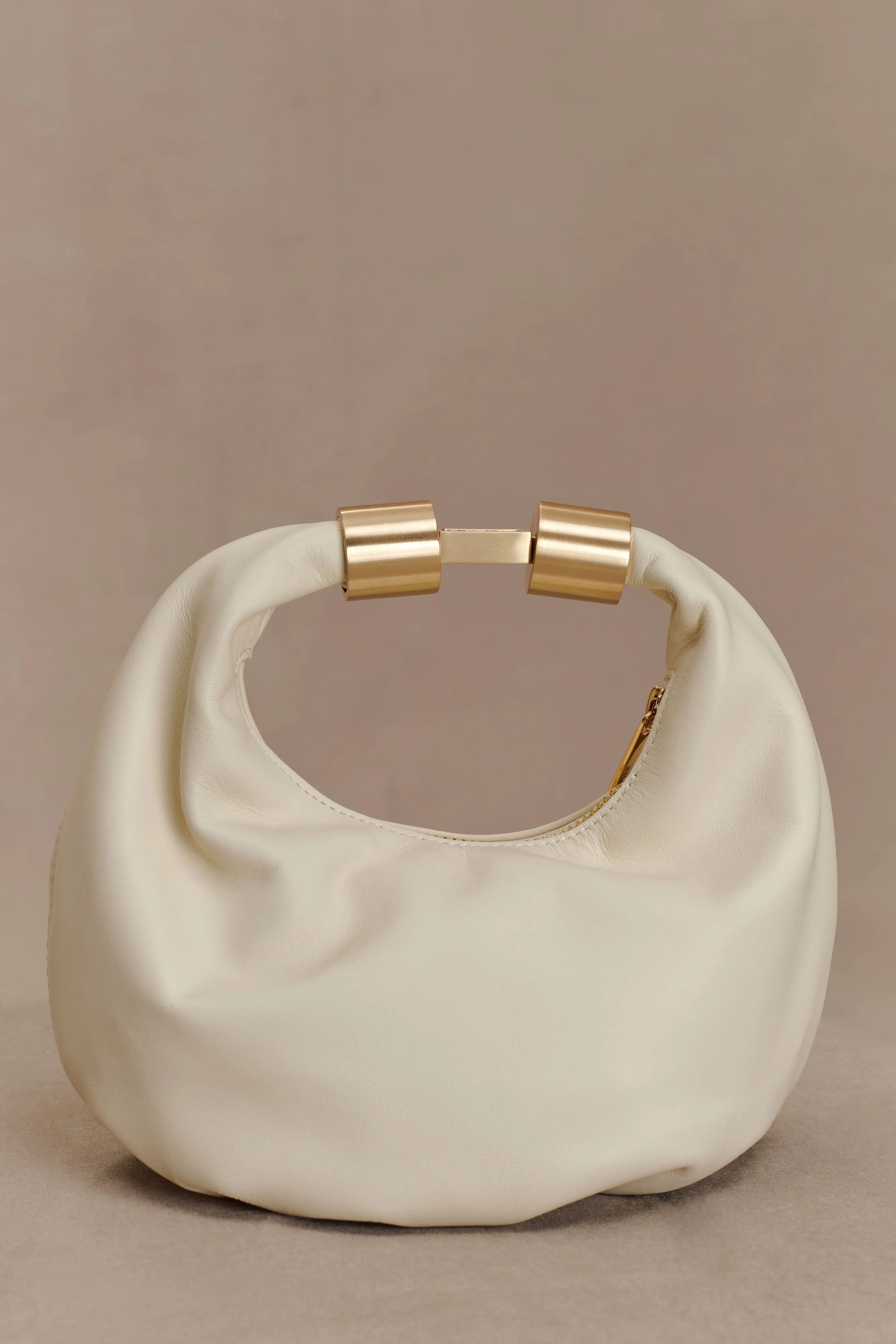 Bristol Mini Croissant Leather Bag - Ivory sold by Meshki