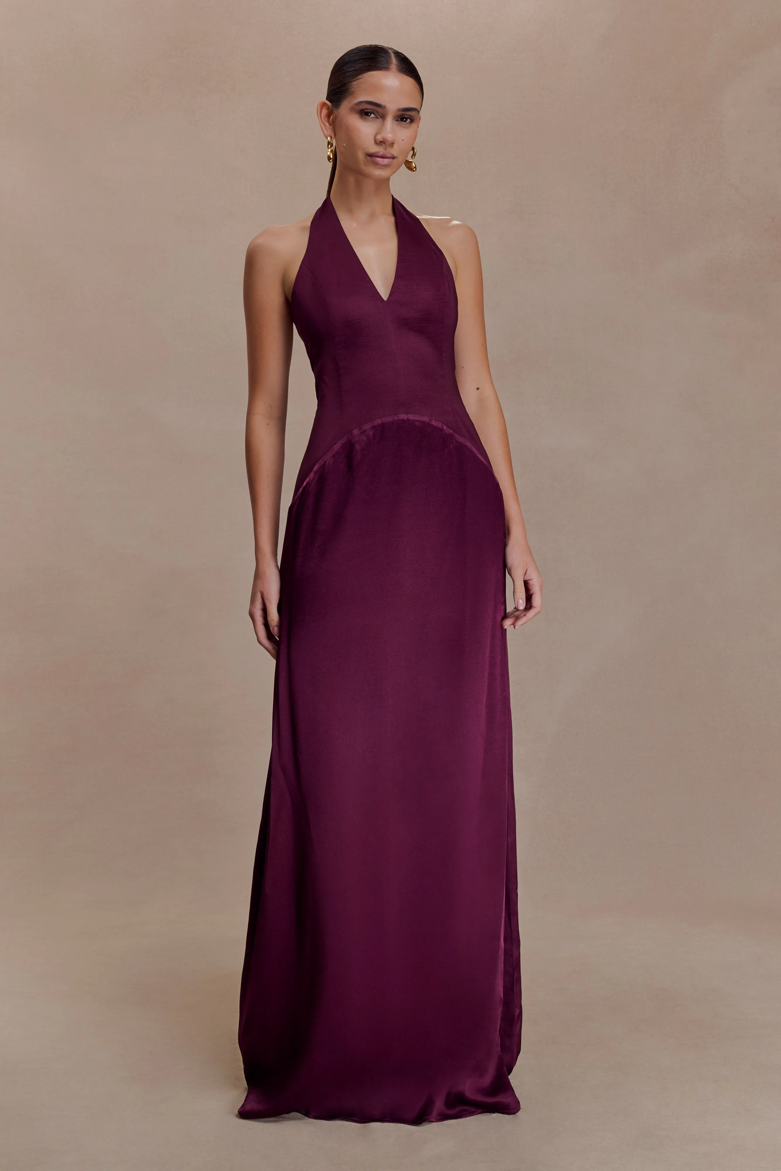 Maura Taffeta And Satin Maxi Dress - Wine sold by Meshki product image thumbnail 4
