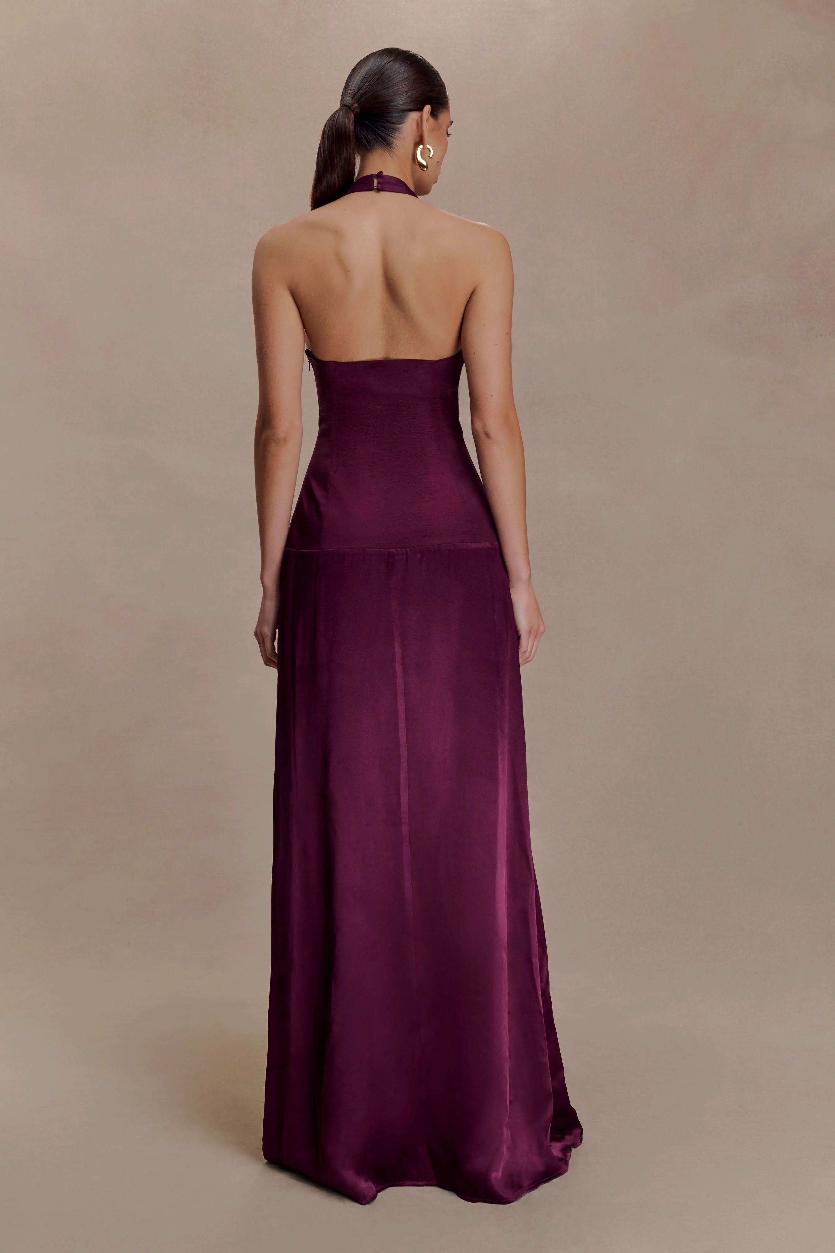 Maura Taffeta And Satin Maxi Dress - Wine sold by Meshki product image thumbnail 2
