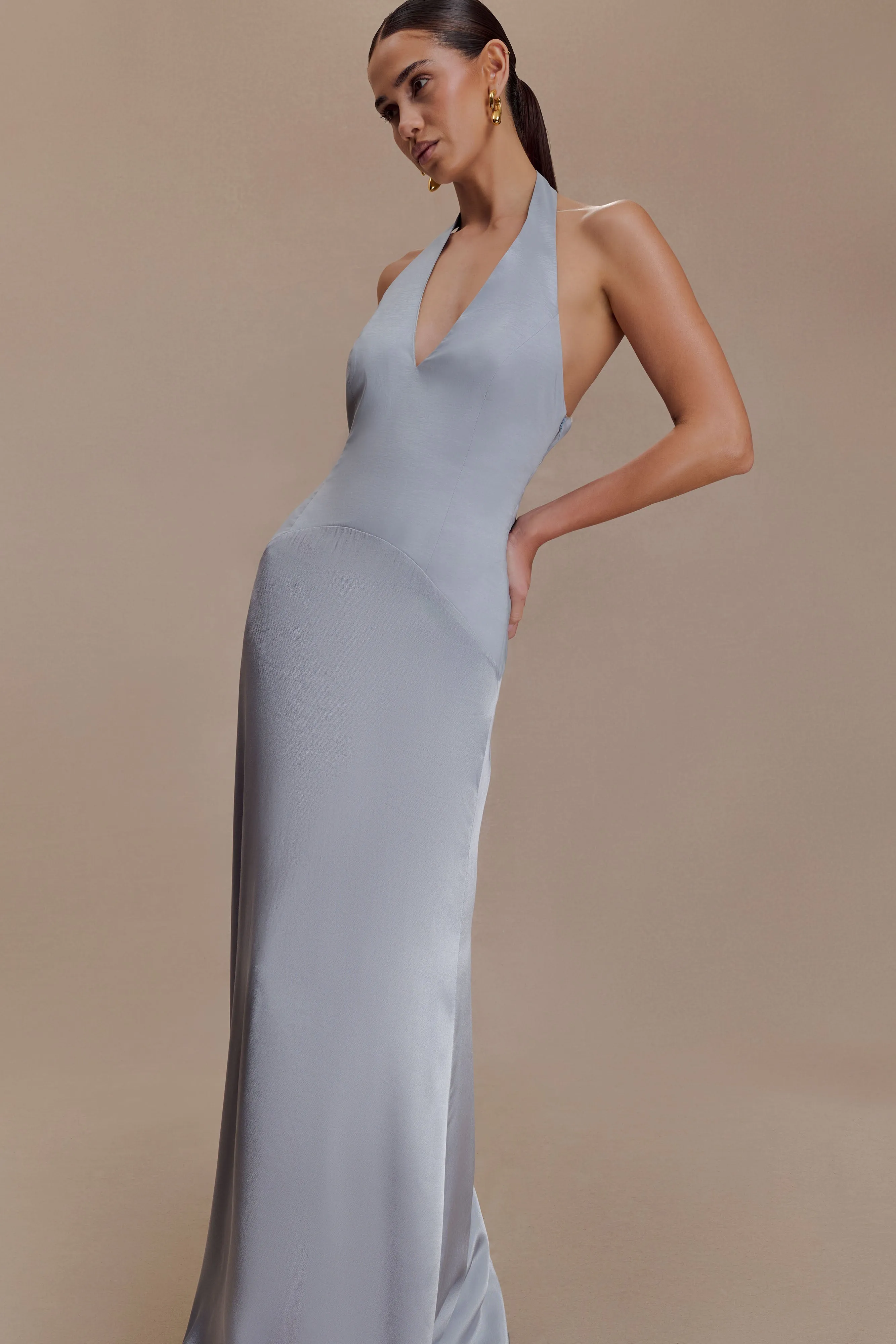 Maura Taffeta And Satin Maxi Dress - Cornflower Blue sold by Meshki product image thumbnail 5