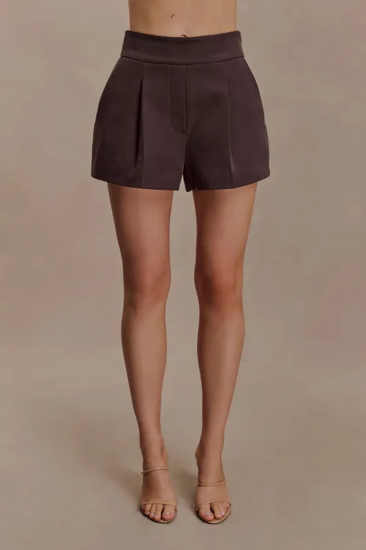 Alden High Waisted Short - Chocolate sold by Meshki
