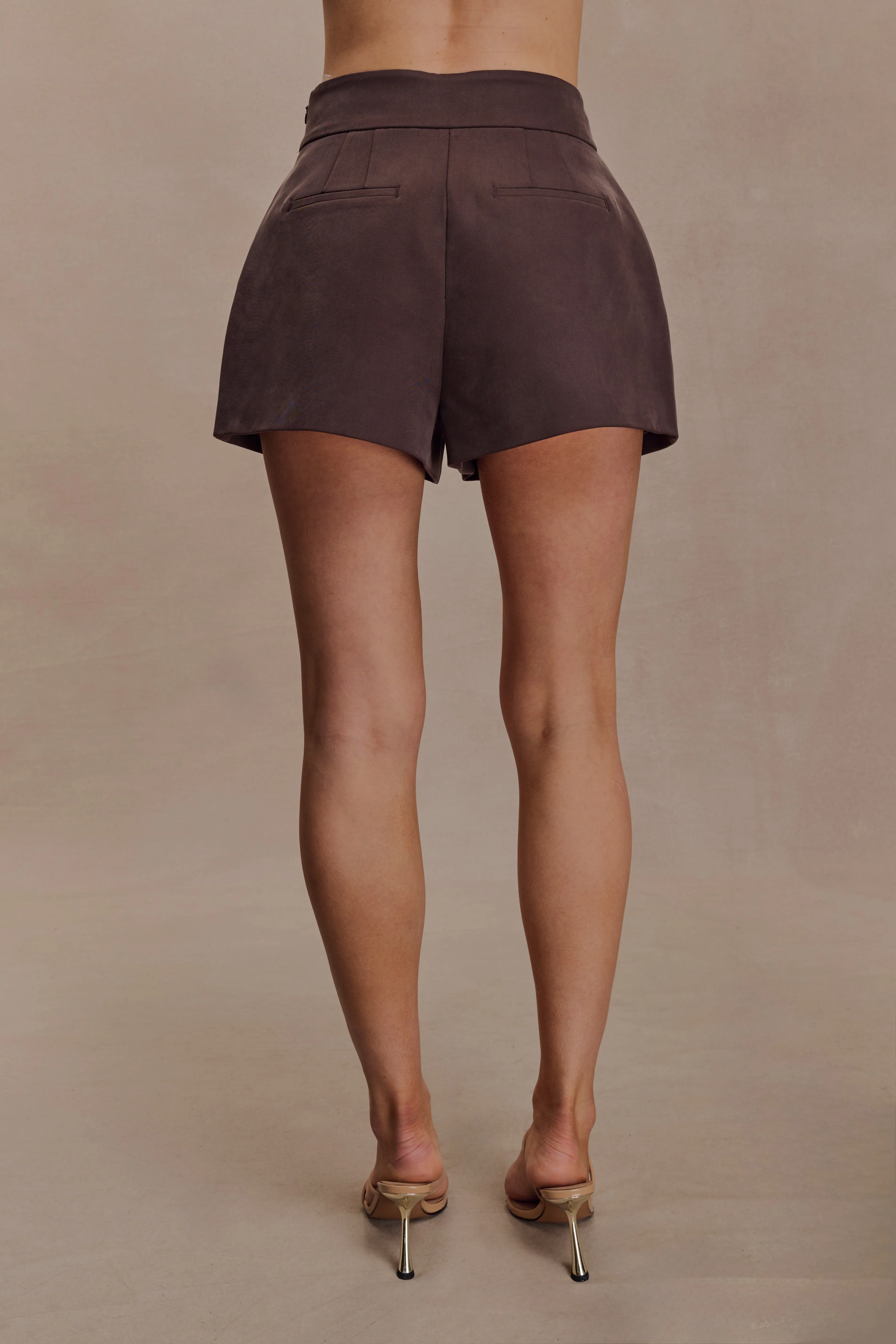 Alden High Waisted Short - Chocolate sold by Meshki product image thumbnail 2