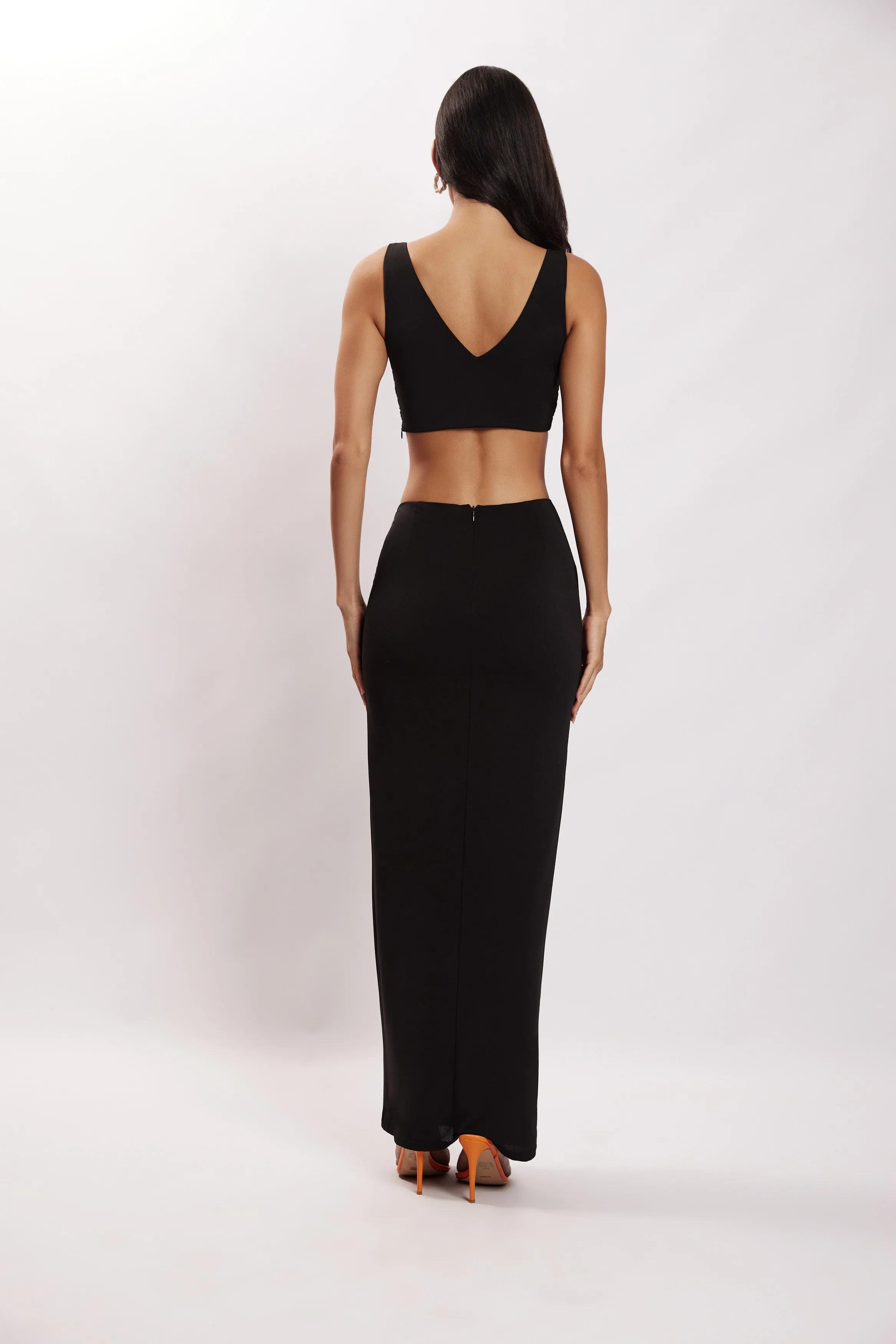 Jacqui Triangle Hardware Crop Top - Black sold by Meshki product image thumbnail 2